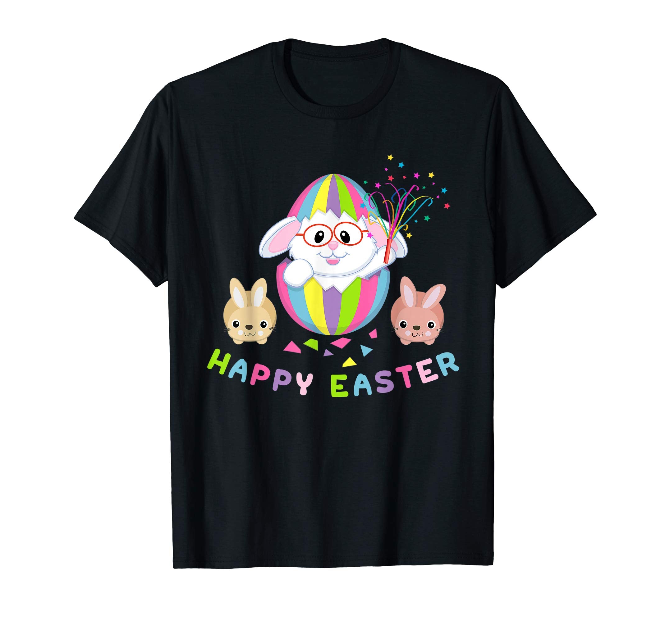 Happy Easter Bunny Tee shirt with Easter Eggs Tee