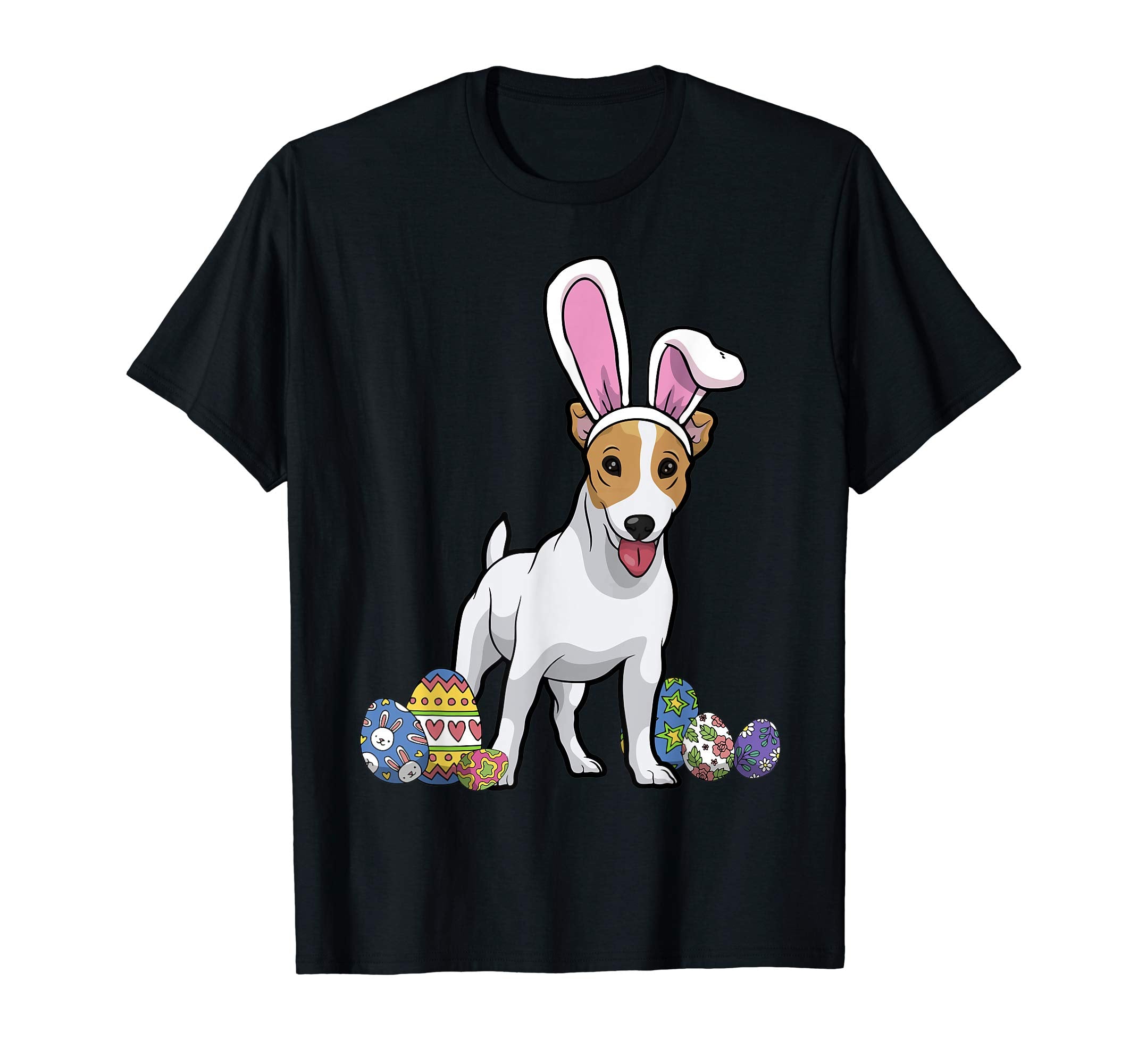 Russell Terrier Dressed As Easter Bunny Rabbit Ears T-Shirt
