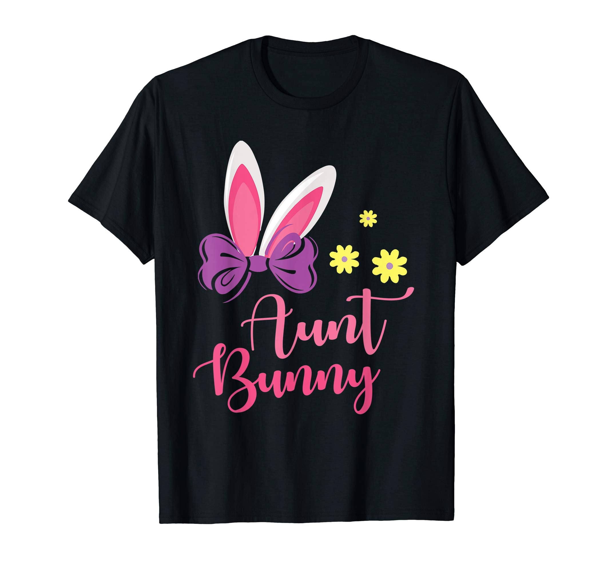 Flowers Bunny Rabbit Girl Face Happy Easter Shirt Aunt Bunny