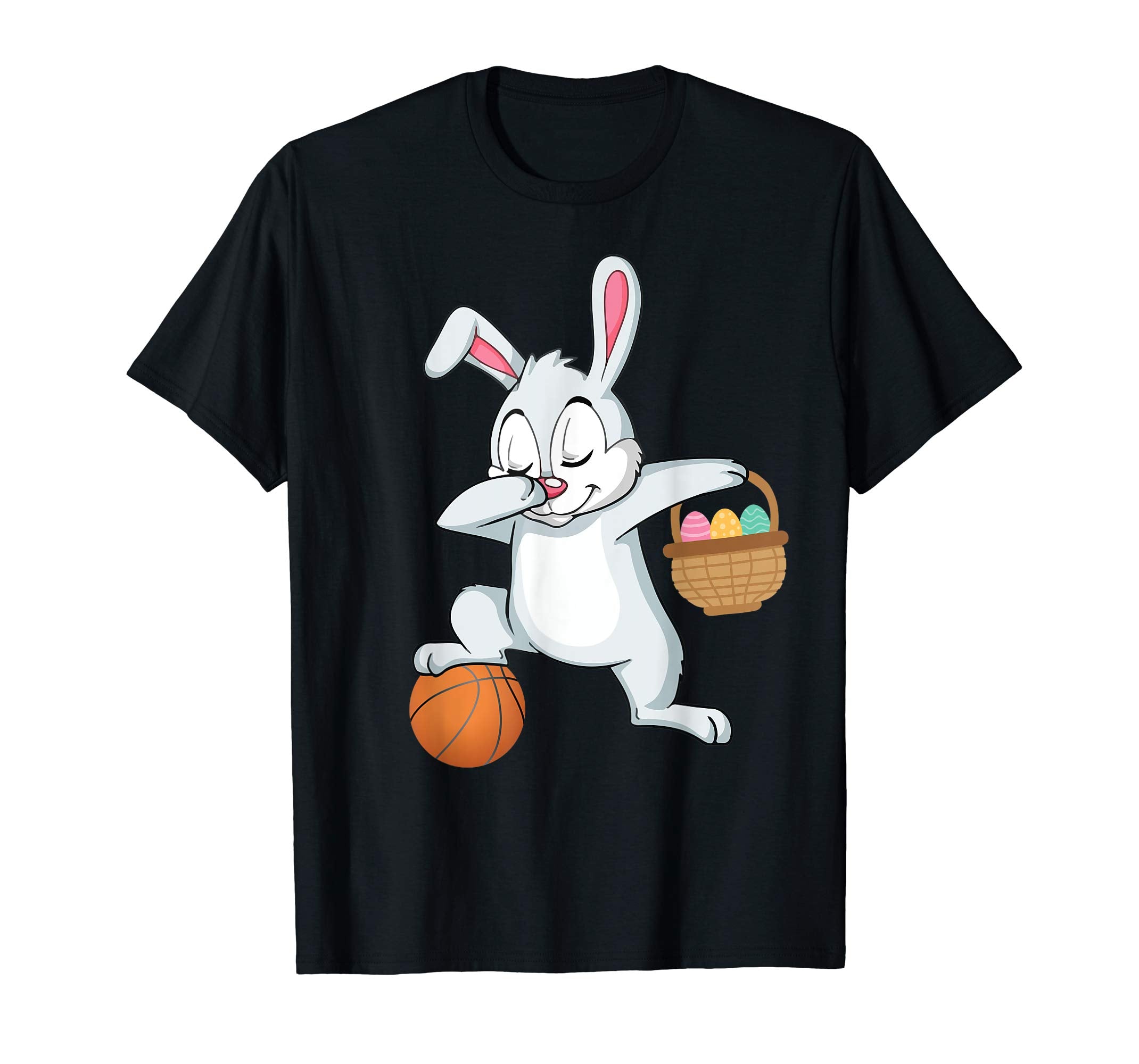 Bunny Rabbit &amp; Easter Eggs Dabbing Playing Basketball Shirt