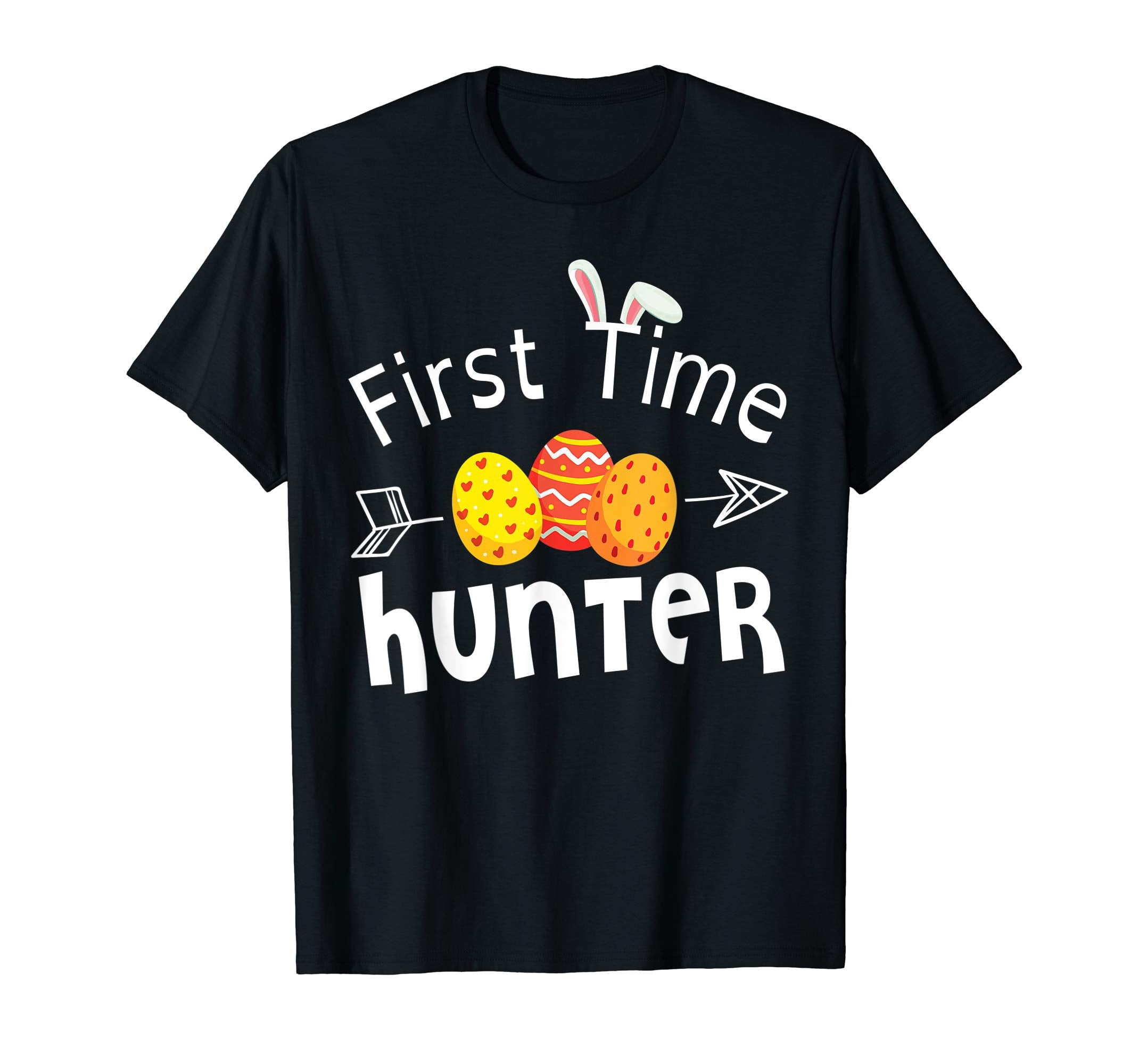 Bunny Face Arrow And Easter Eggs Shirt First Time Hunter