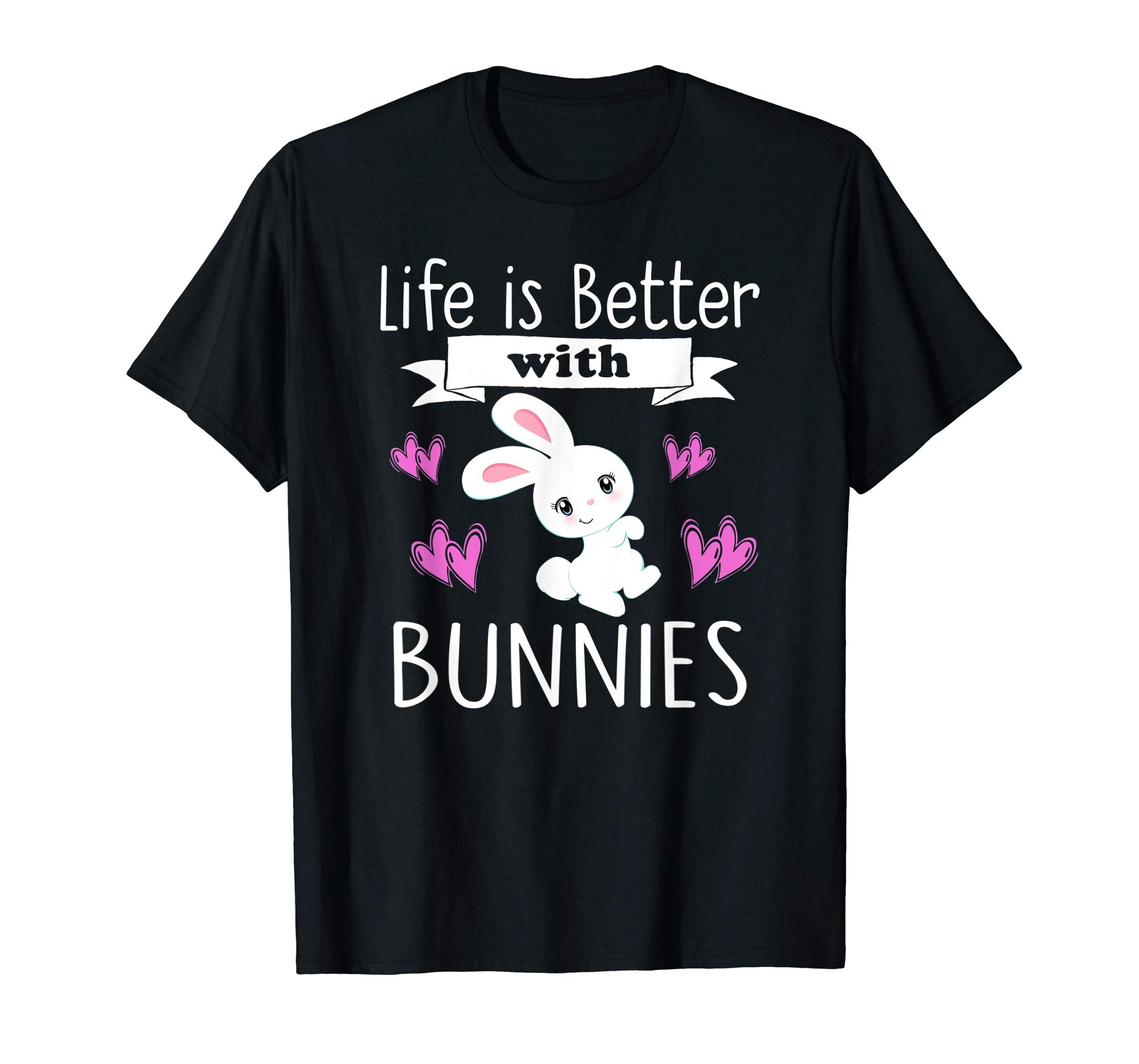 Bunny T-Shirt Girls LIFE IS BETTER WITH BUNNIES Easter Gift