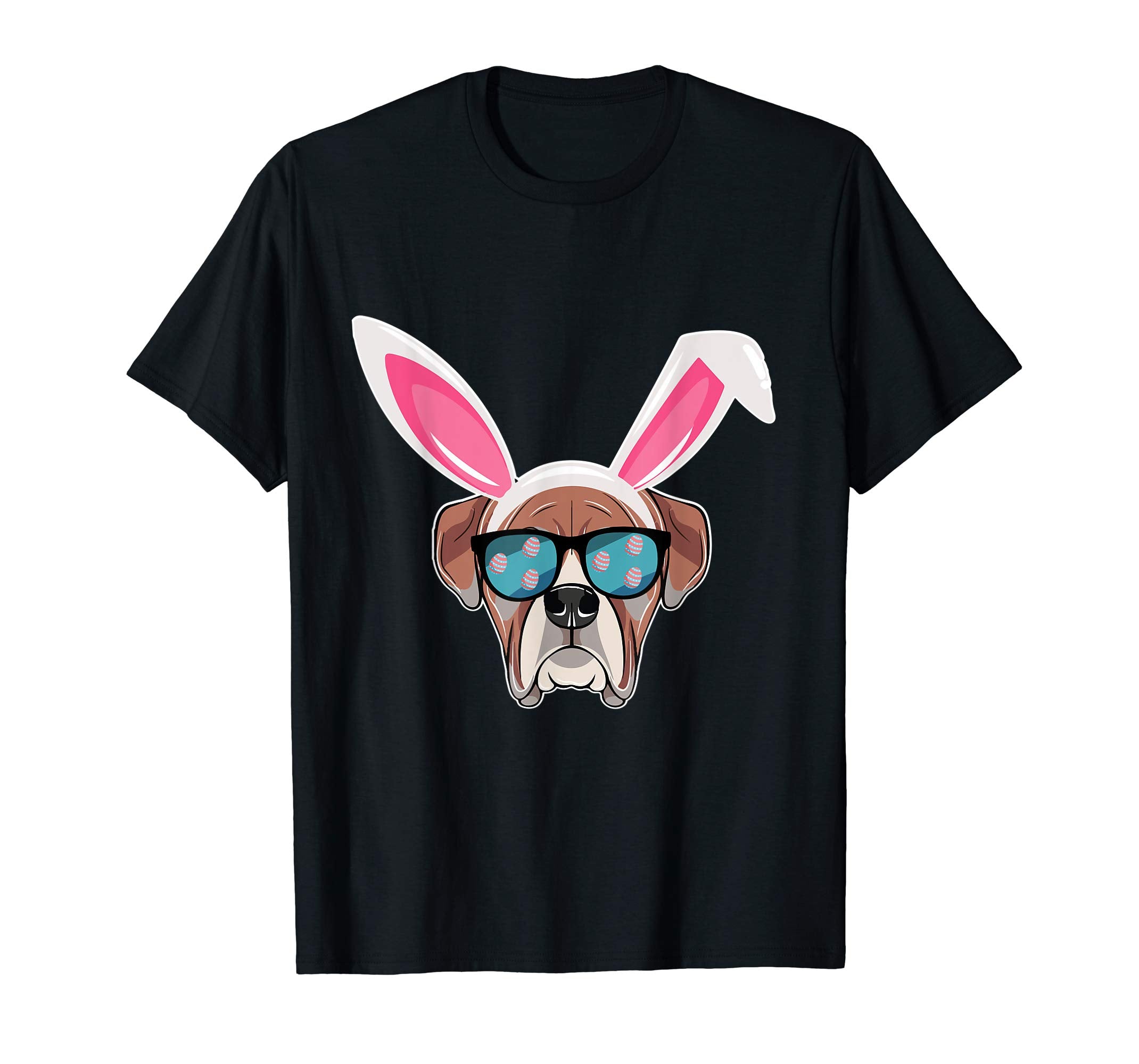 Boxer Dog Cool Sunglass Bunny Hat Happy Easter Day Shirt