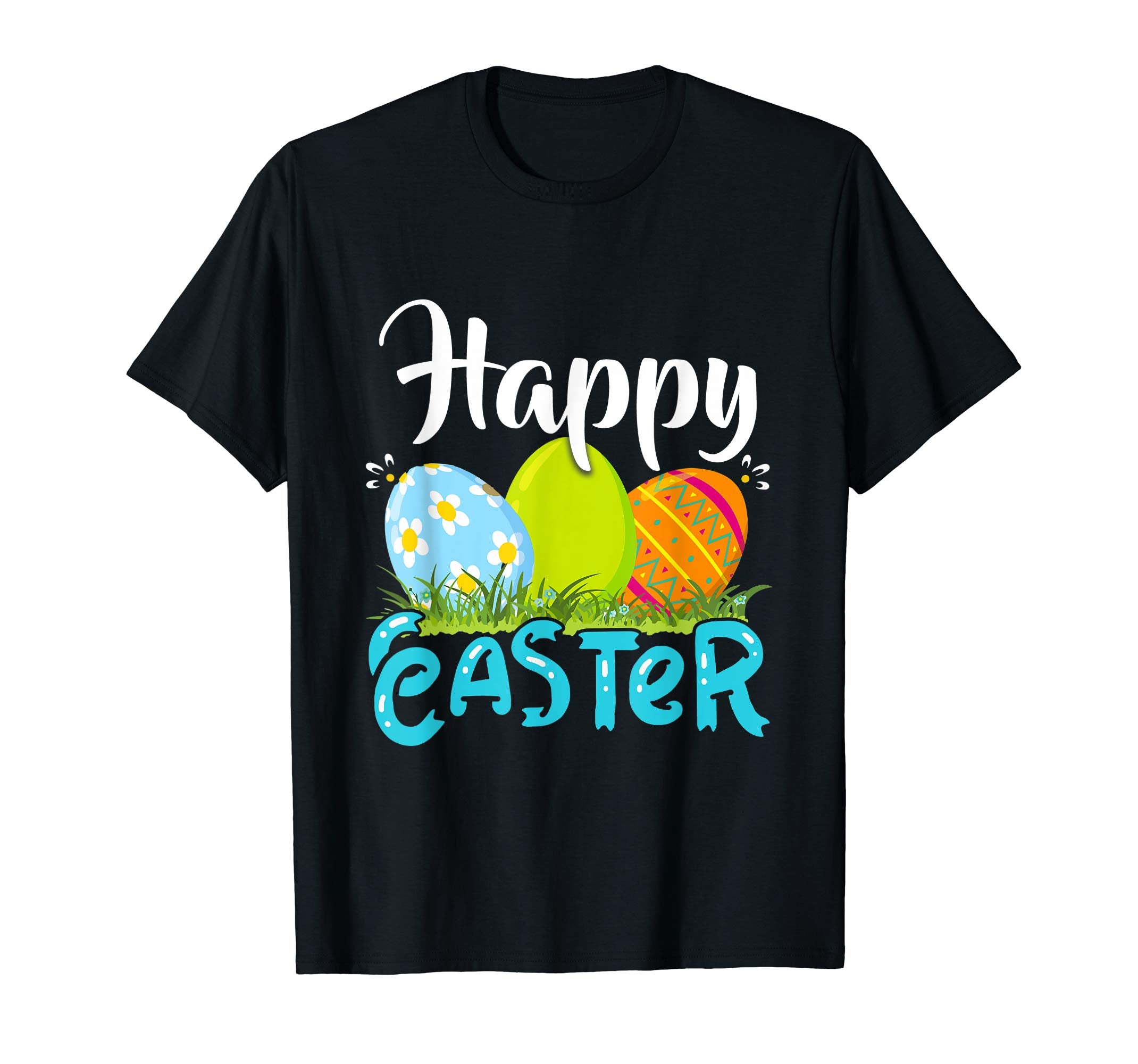 Happy Easter T-Shirt For Boys Girls Women Men Colorful Eggs