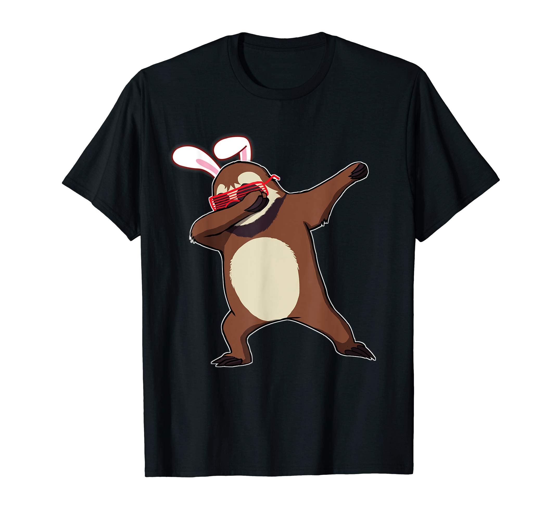 Easter Bunny Dabbing Sloth Tshirt Rabbit Ears Animal Gift