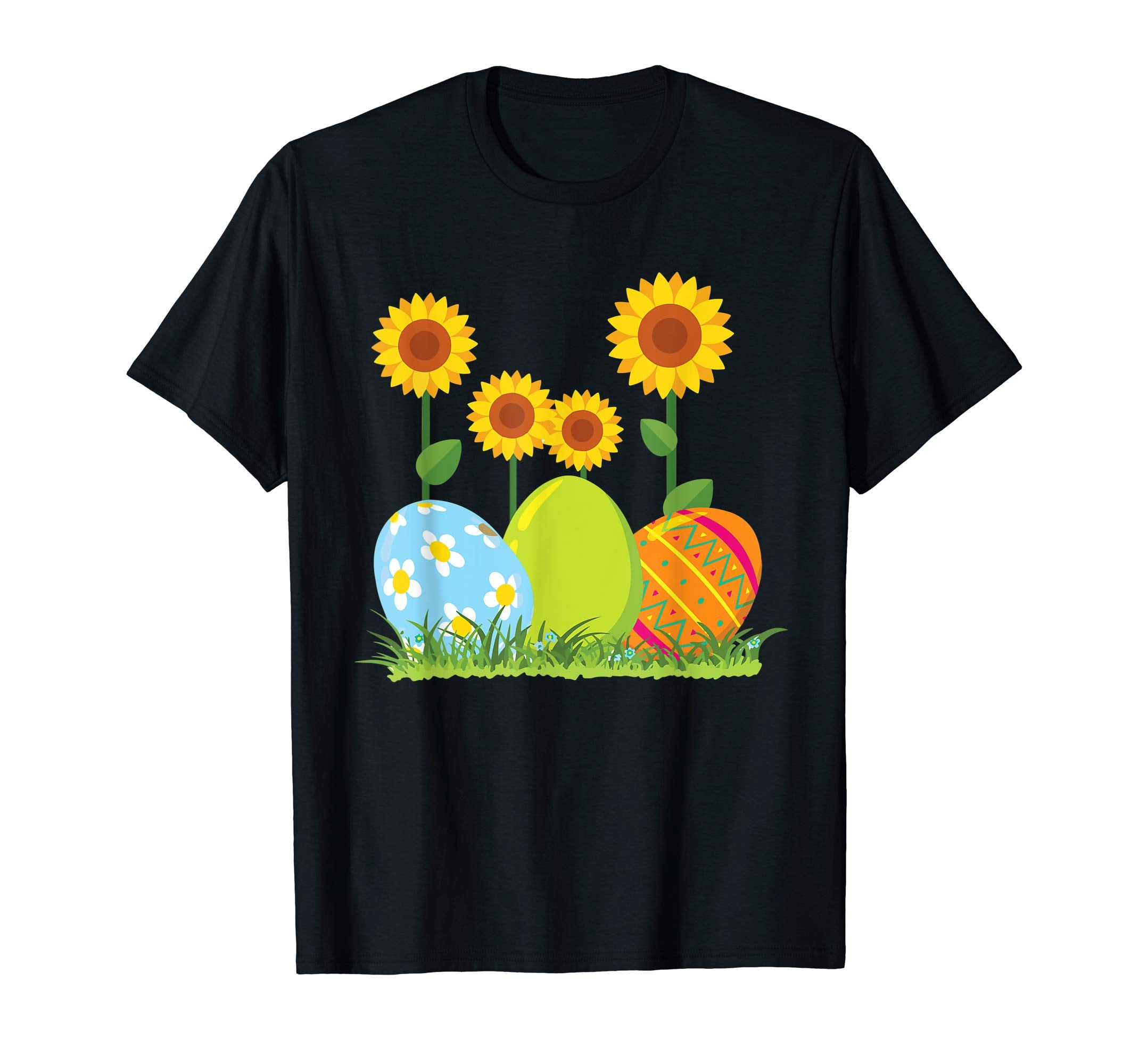 Happpy Easter Eggs Sunflower Colorful Gift T-Shirt for Women