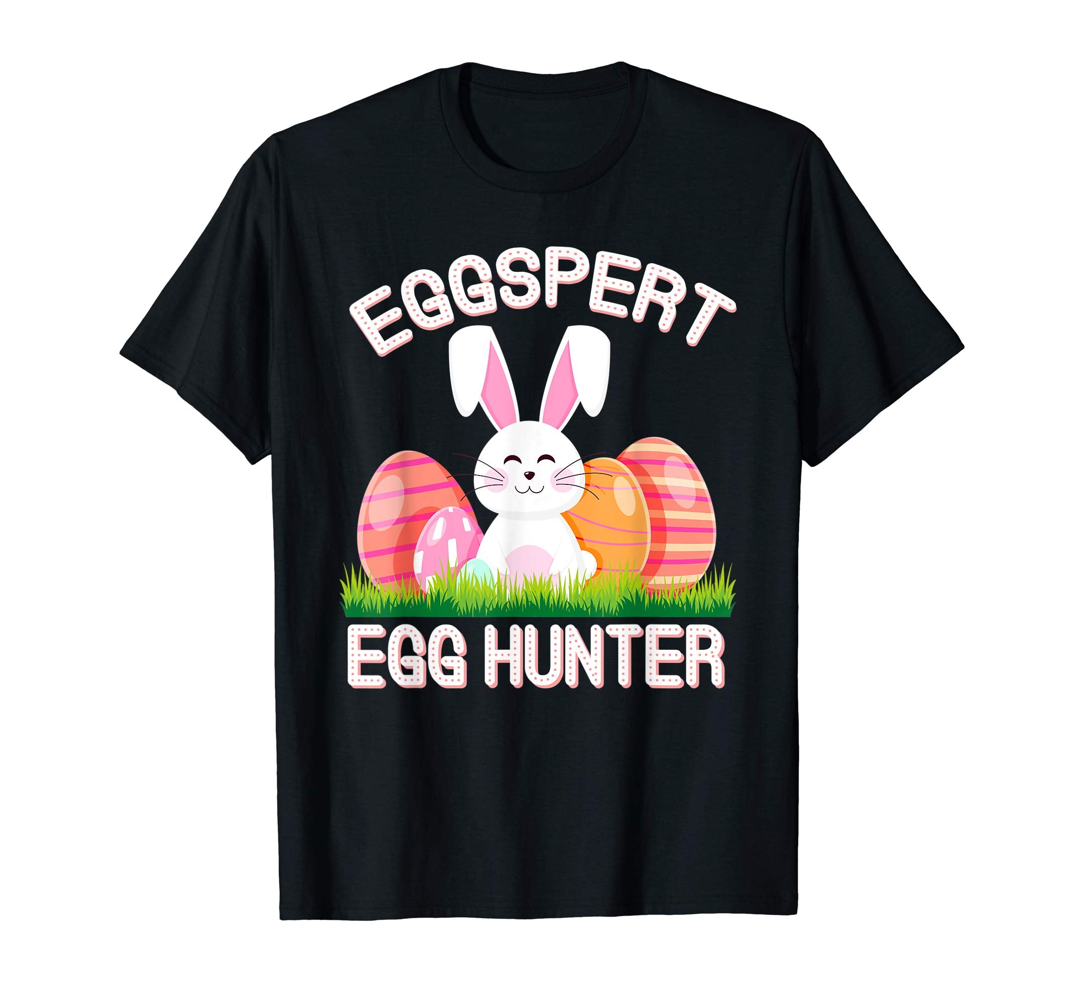 Eggspert Egg Hunter Easter TShirt Boys Girls Cool Bunny