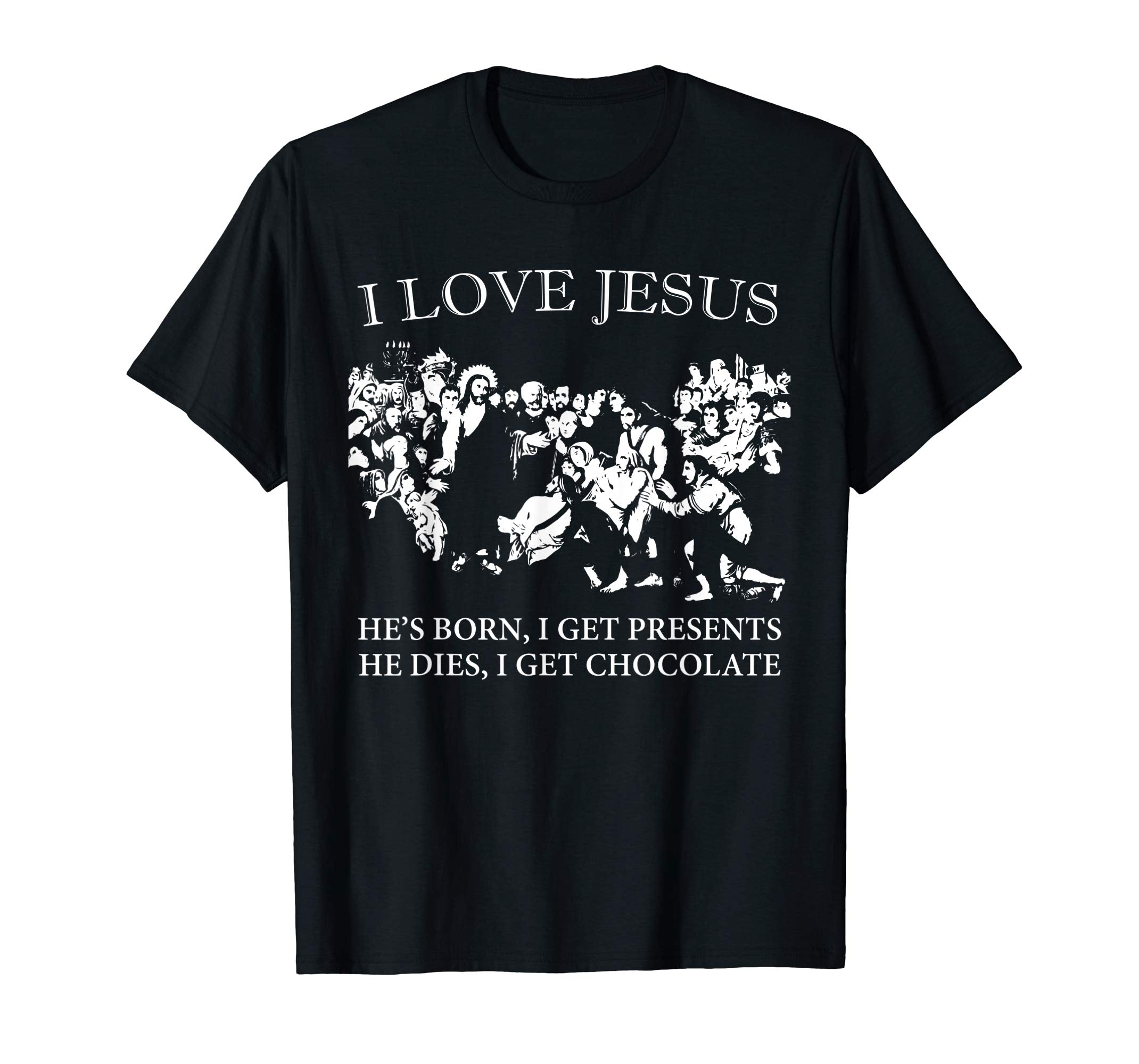 I Love Jesus T Shirt Presents &amp; Chocolate Easter T Shirt