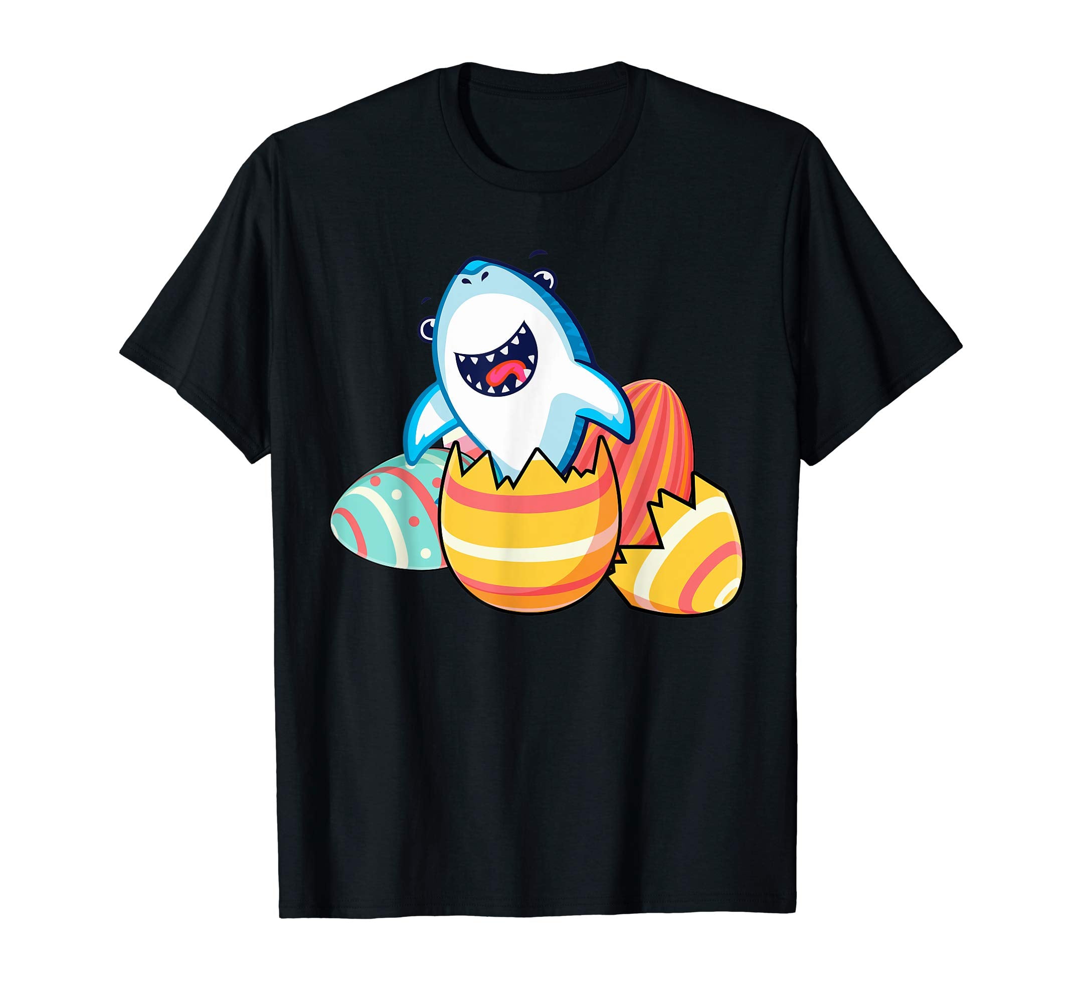 Funny Shark Happy Easter Cute Eggs Boys Kids Girl Shirt Gift