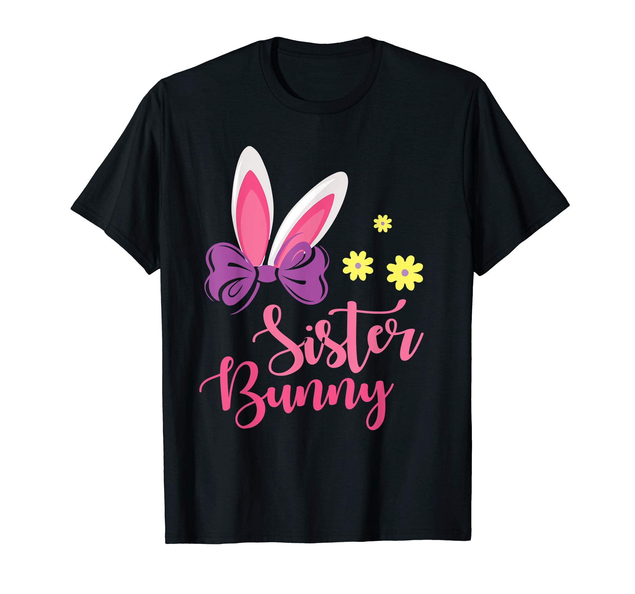 Flowers Bunny Rabbit Girl Face Easter Shirt Sister Bunny
