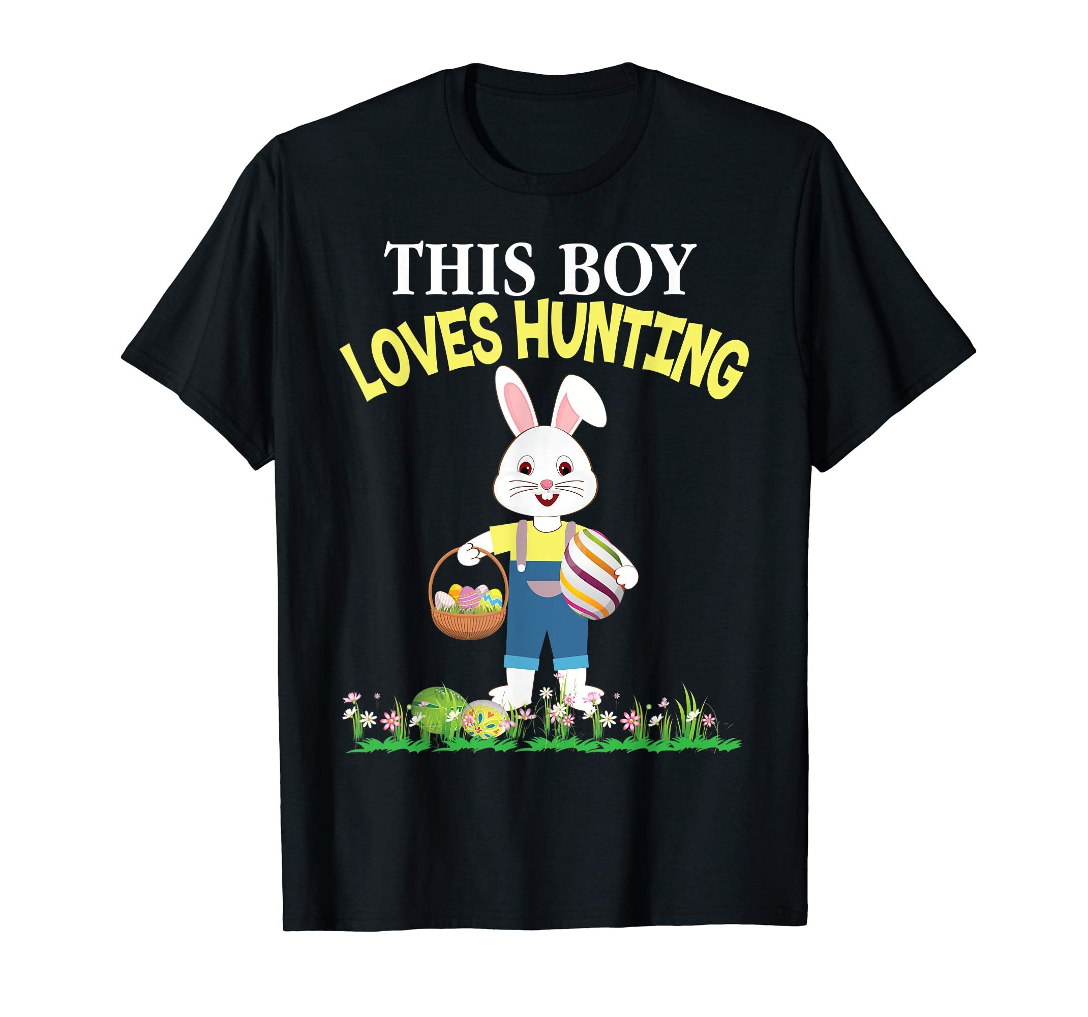 This Boy Loves Eggs Hunting Bunny Easter Day T-Shirt