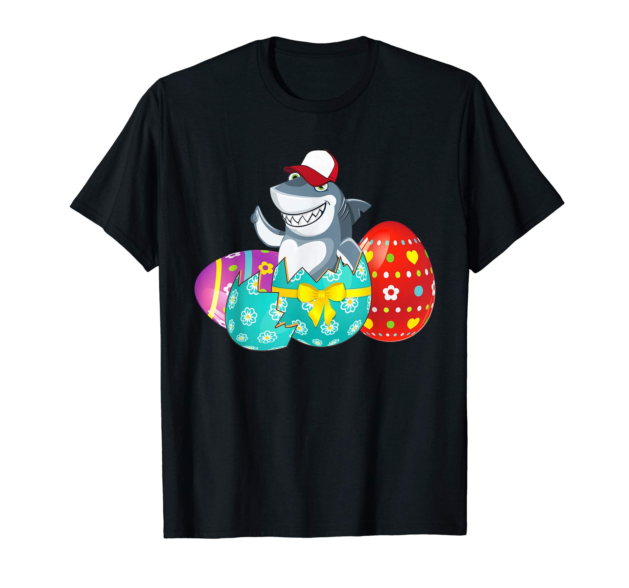 Shark Easter Eggs T-Shirts For Kids Boys Girls