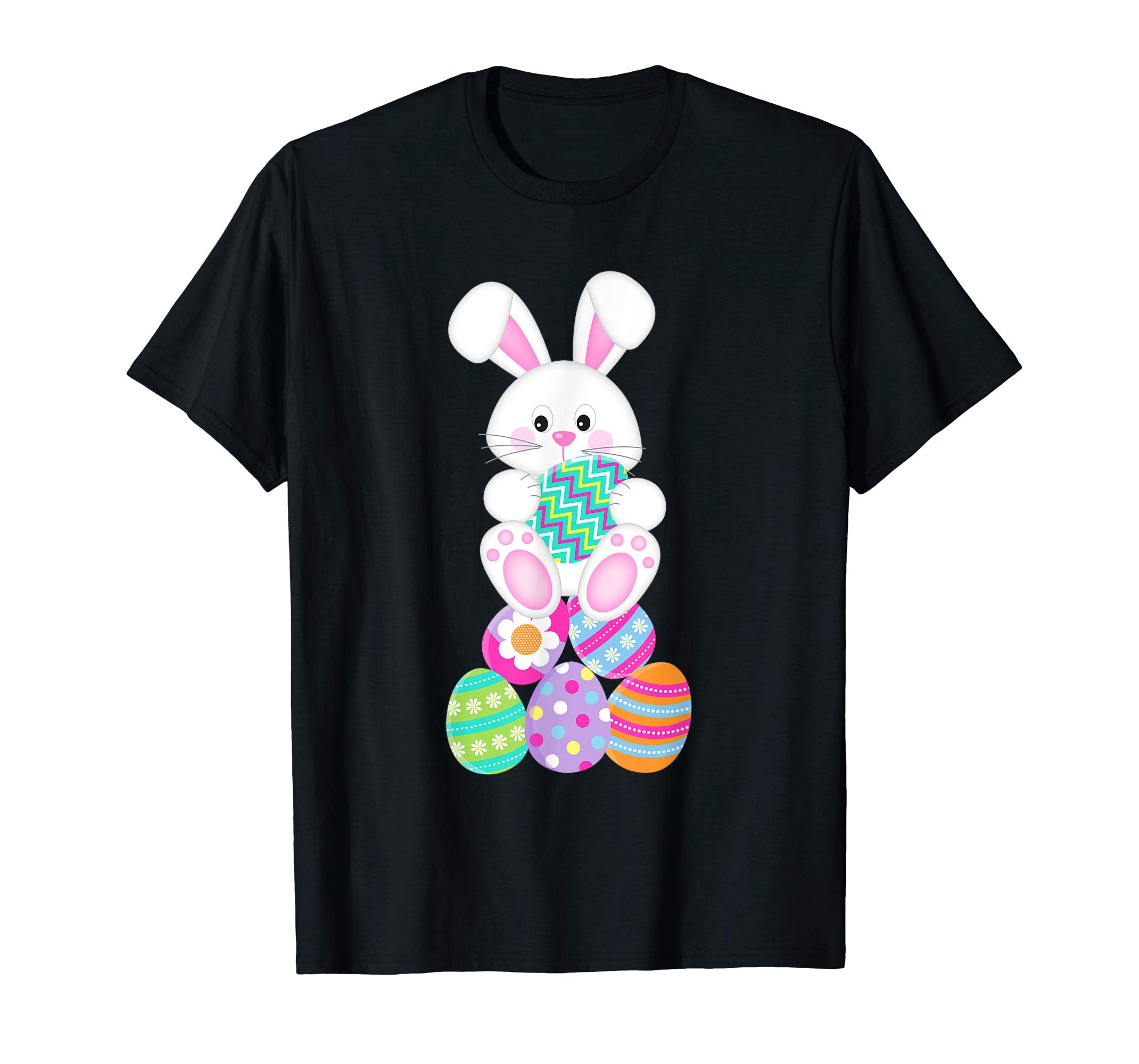 Happy Easter Shirt Cute Bunny &amp; Colorful Eggs Easter Gift