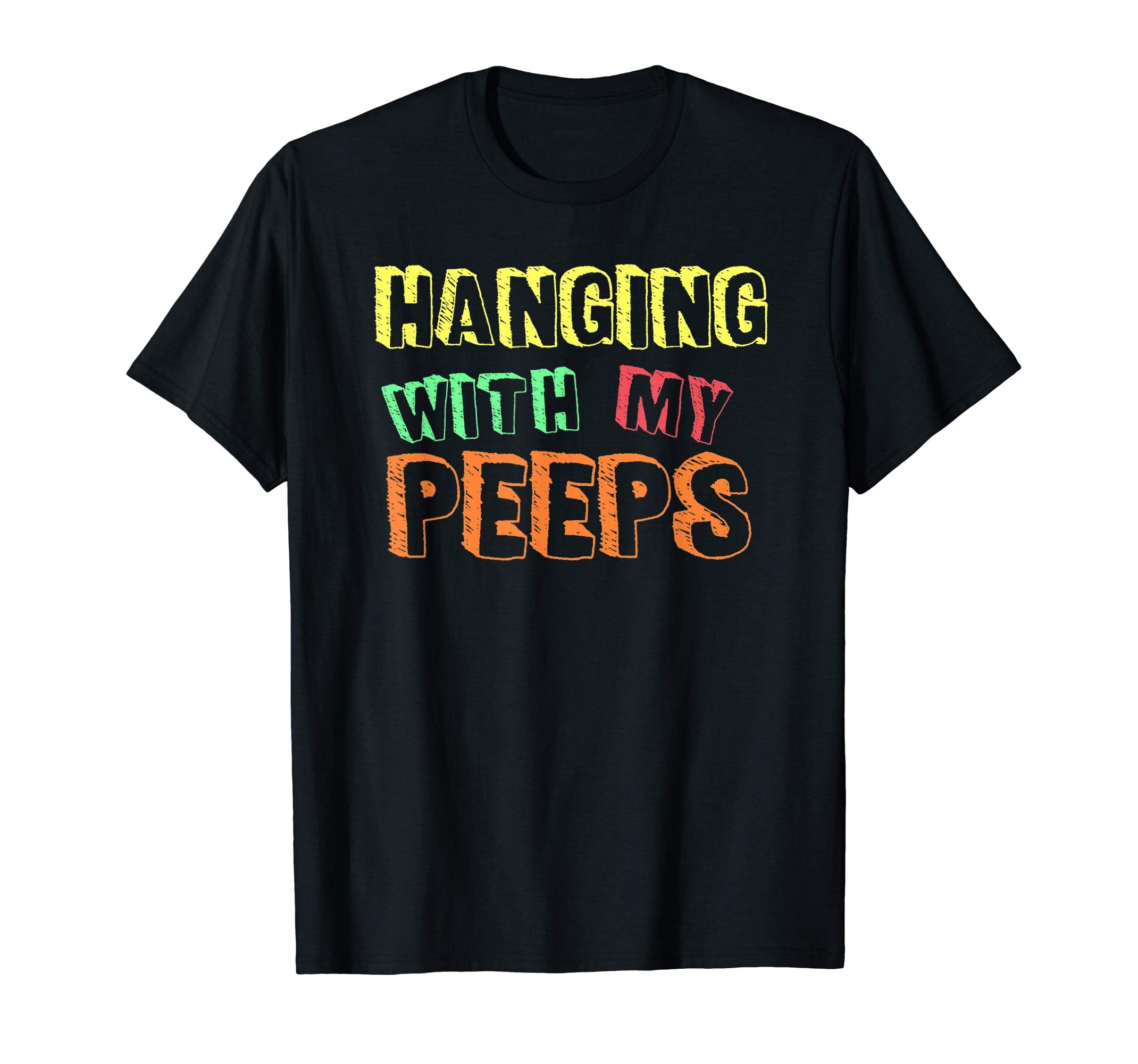Hanging With My Peeps Cute Easter Pastel Funny Family Shirt