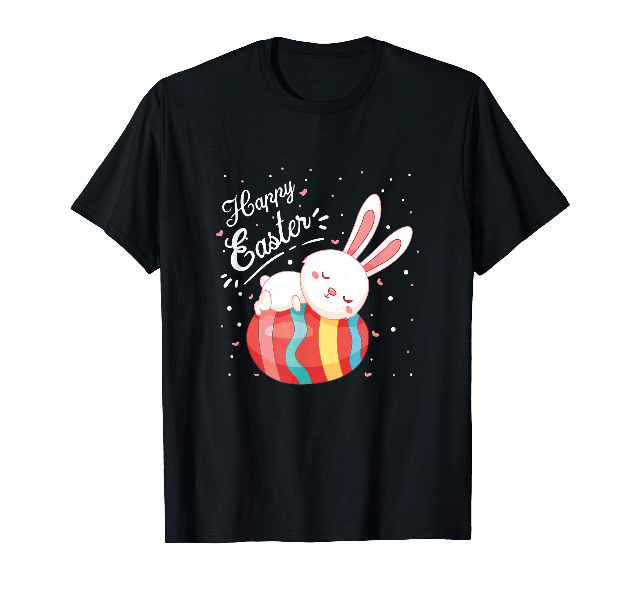 Happy Easter Bunny Tee T Shirt With Easter Eggs Tee