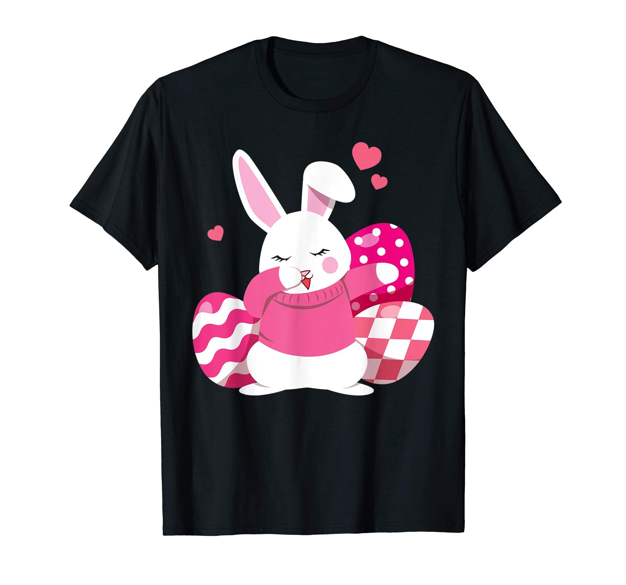 Cute Eggs Easter Bunny Dabbing Shirt Rabbit For Girls Women