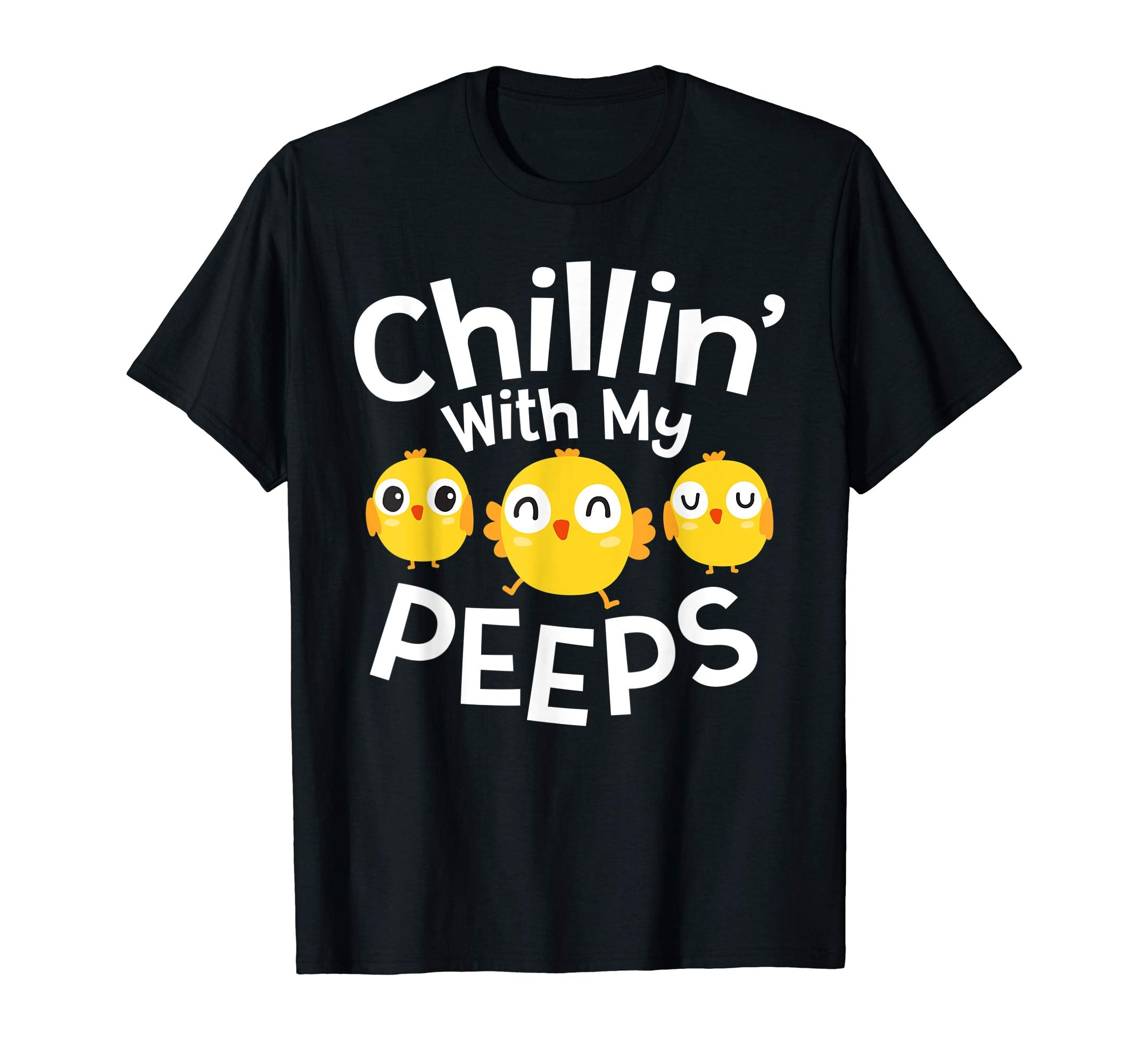 Chillin With My Peeps Happy Easter Kids Boys Girls T Shirt