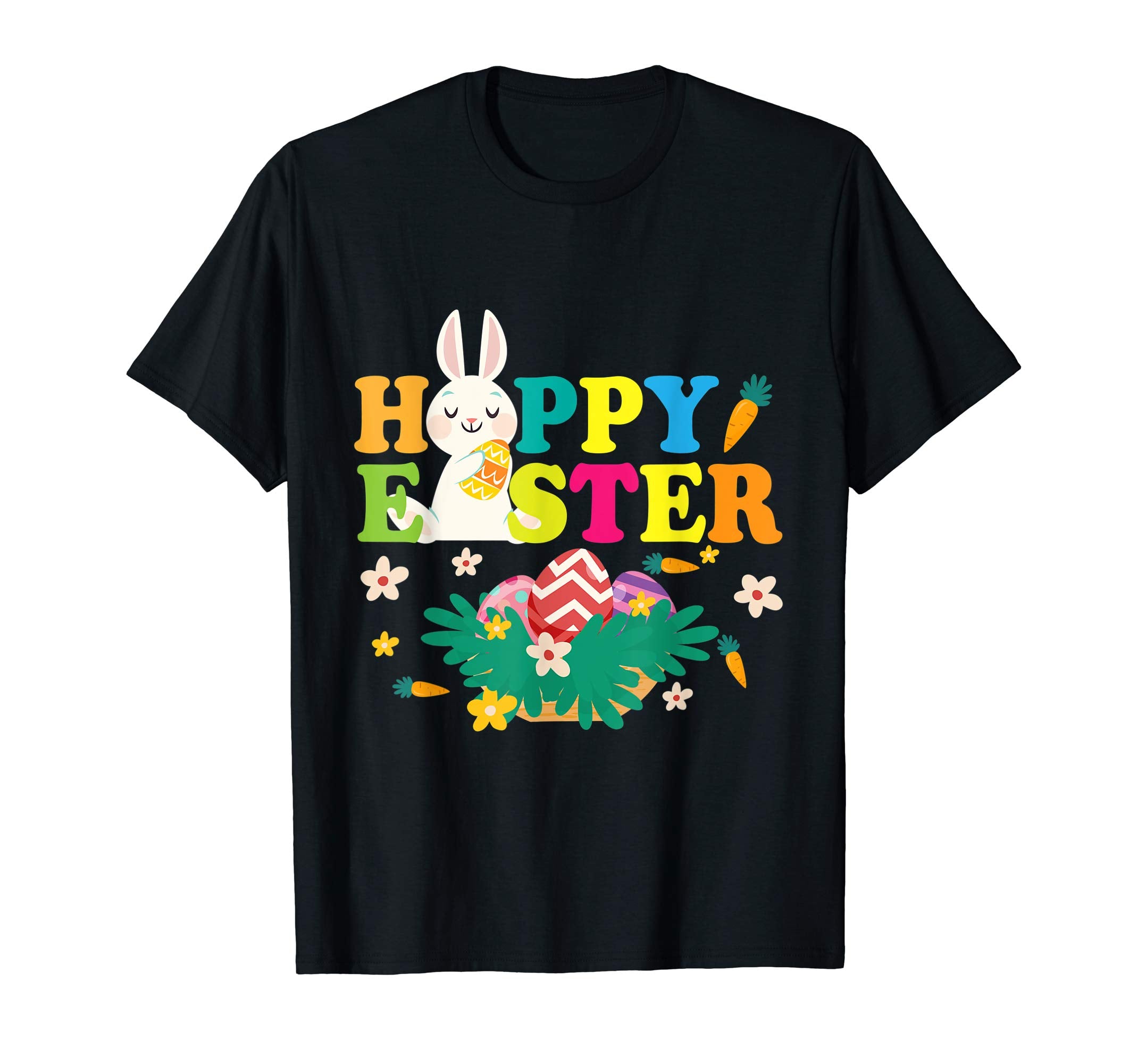 Bunny Hunting Easter Eggs Carrots Happy Easter Day Shirt