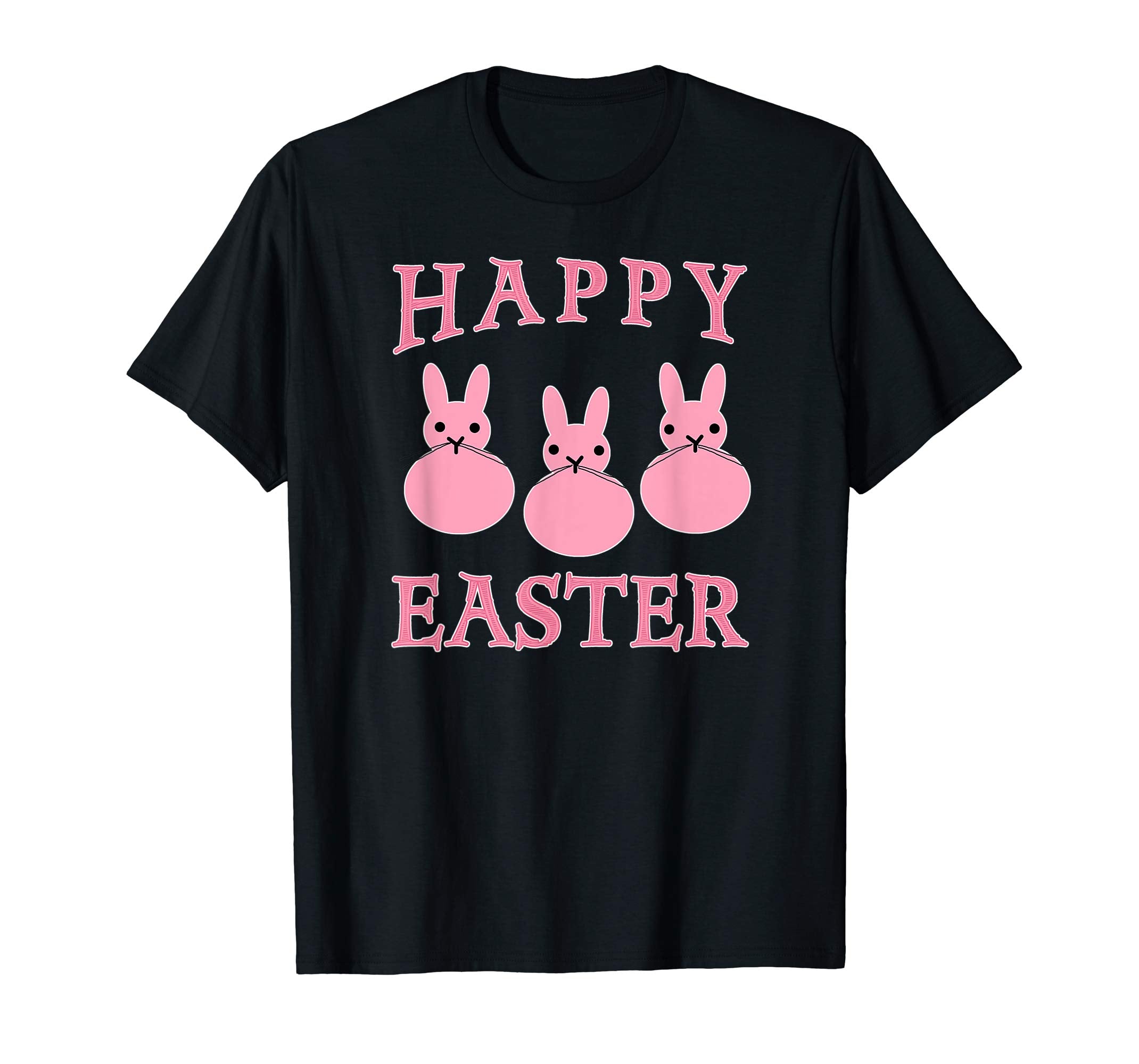 HAPPY EASTER T-shirt THREE BUNNIES PINK