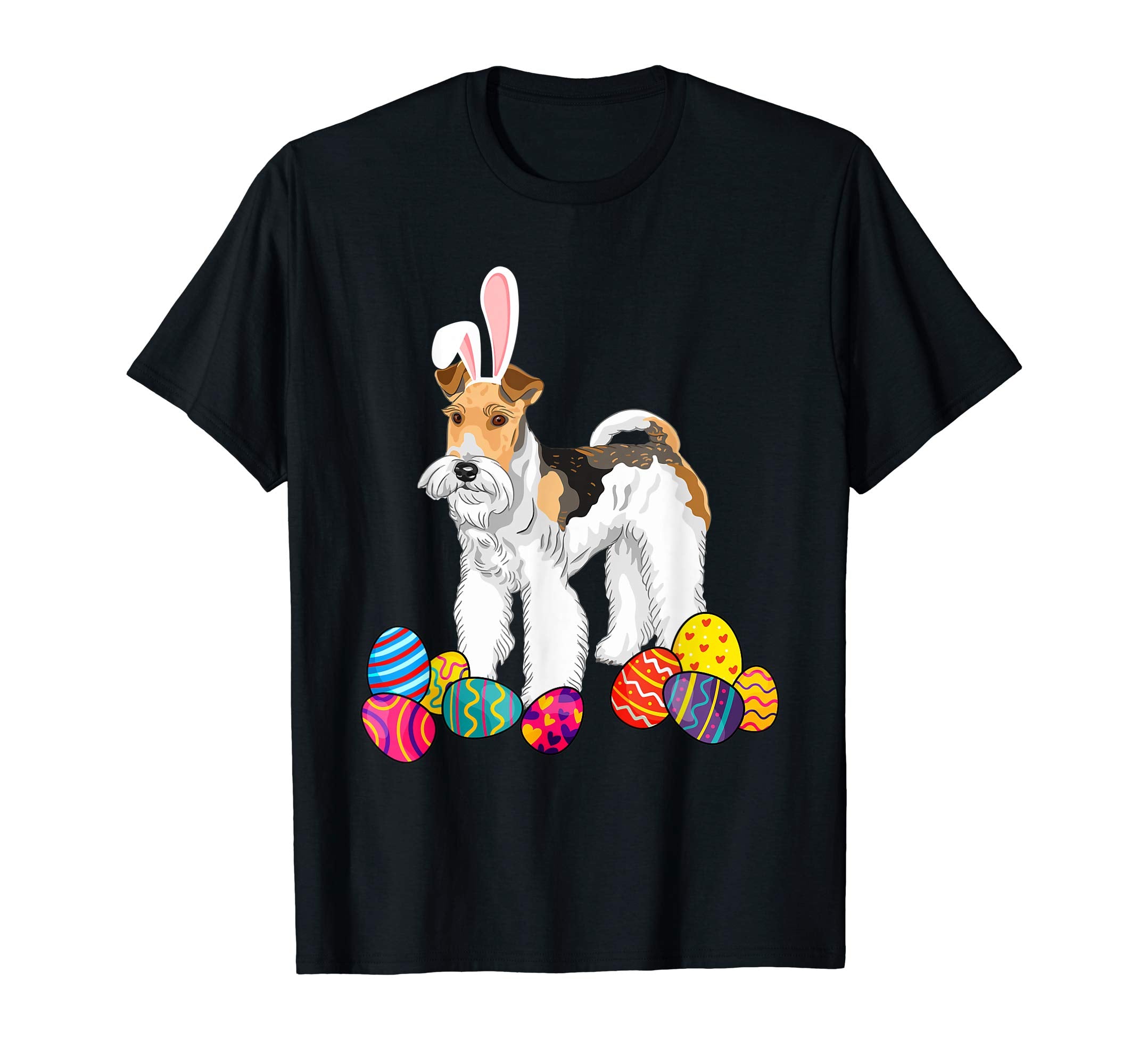 Wire Fox Terrier Bunny Ear With Egg Easter Easter Day Shirt