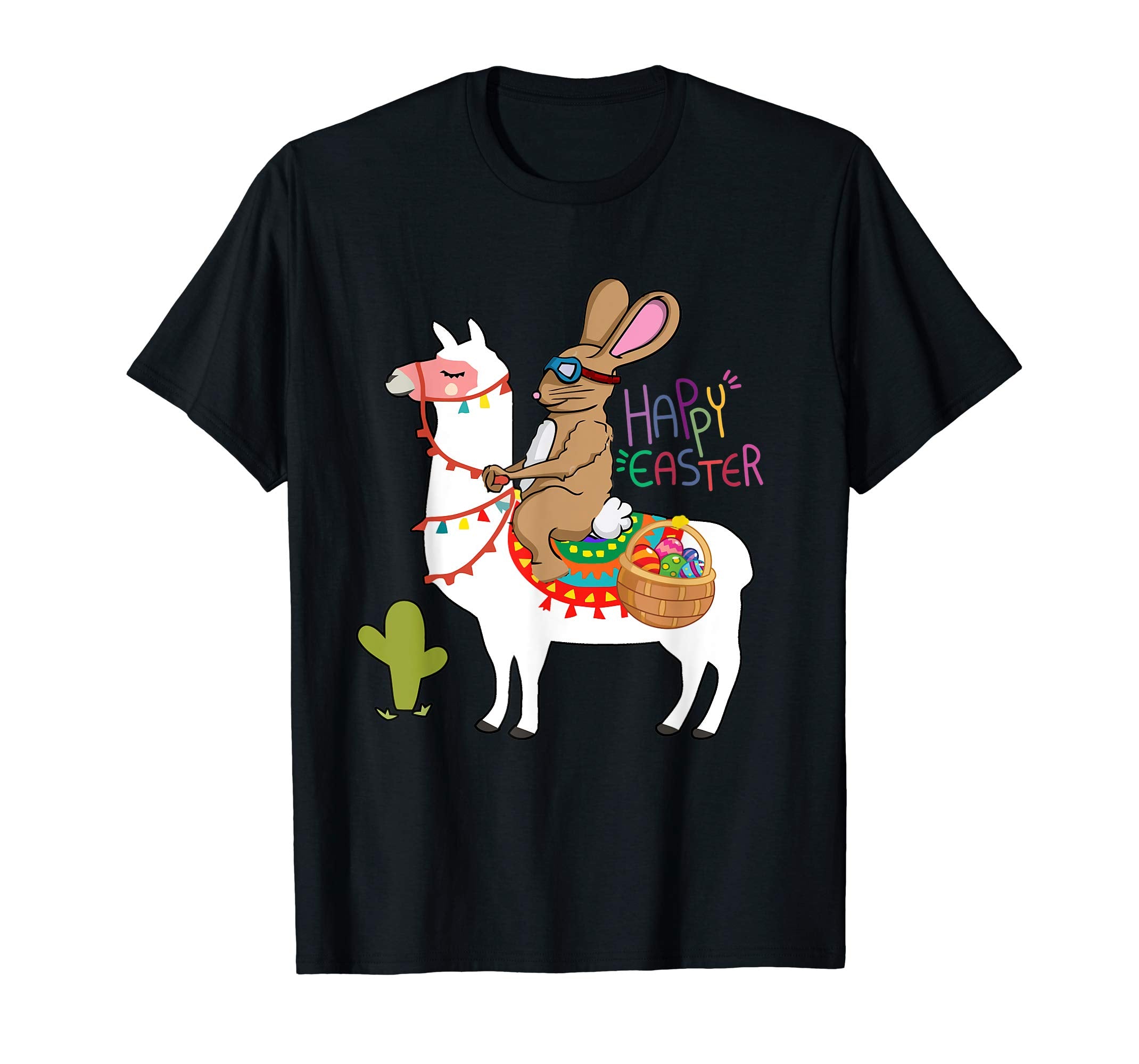 Happy Easter Shirt Bunny Ridding Llama Funny Easter