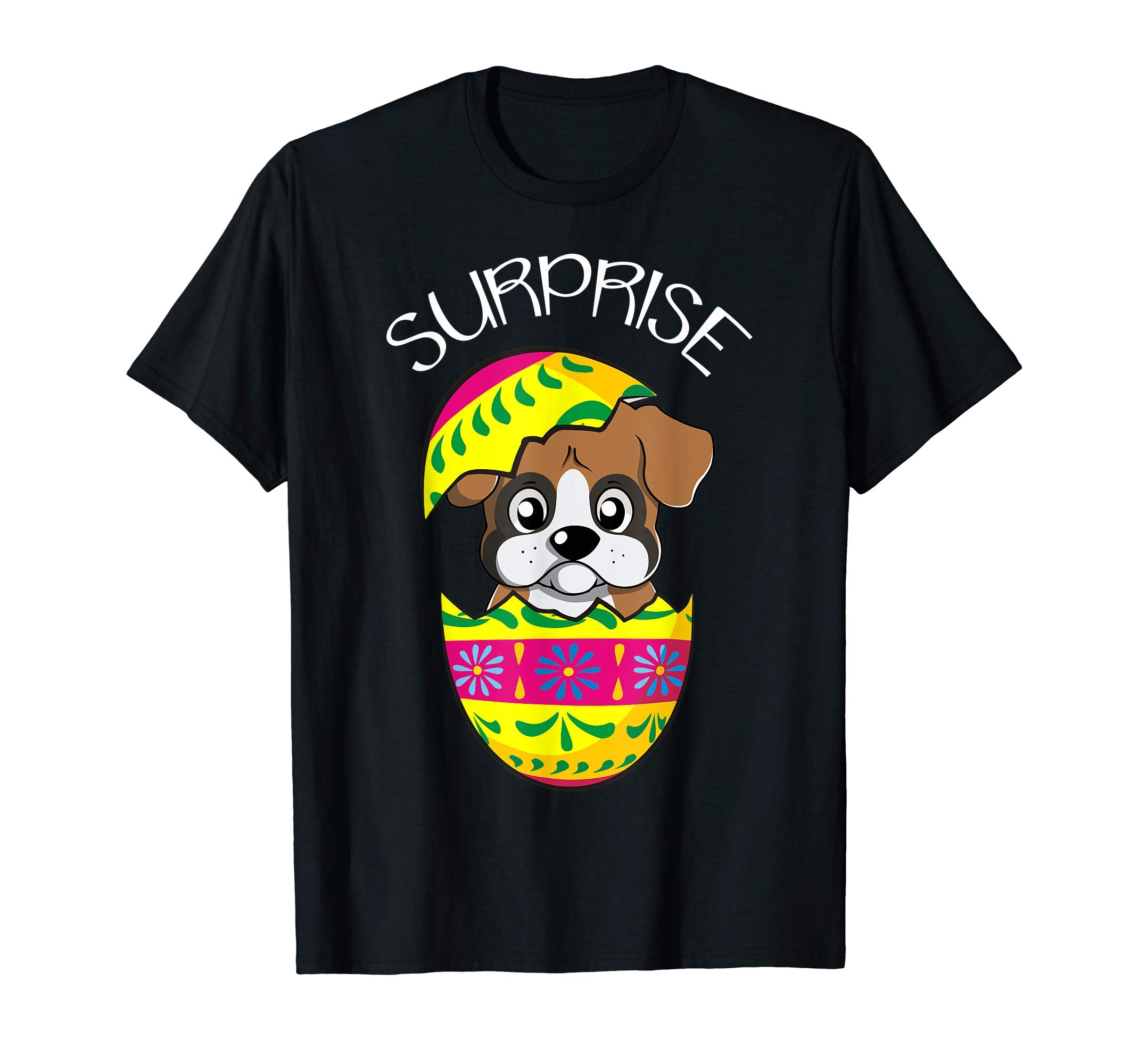 Funny Cute Puppy Boxer Hatches Easter Egg Easter T-Shirt