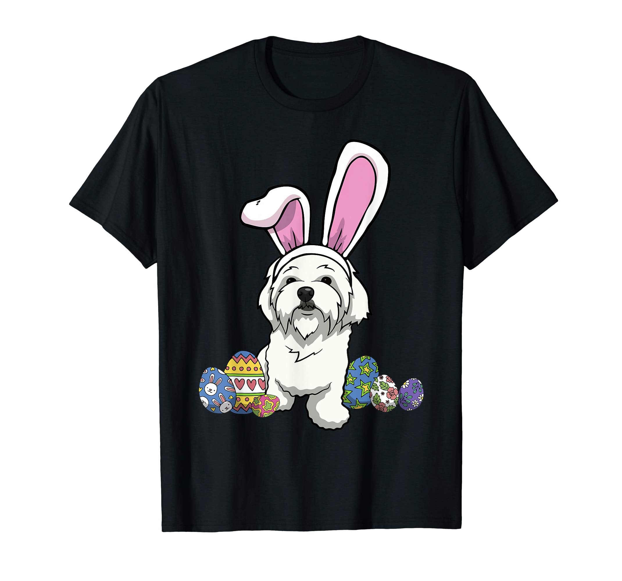 Maltese Dressed As Easter Bunny With Rabbit Ears T-Shirt
