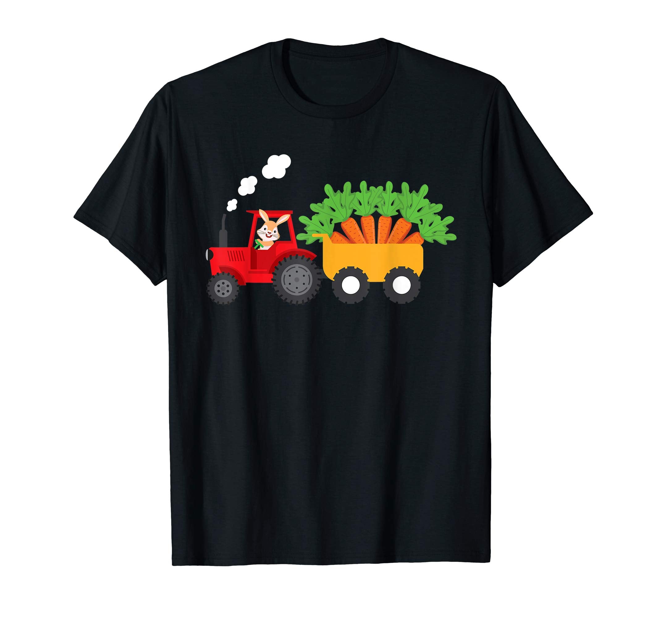 Bunny Tractor Carrying Carrots Easter Day T-Shirt