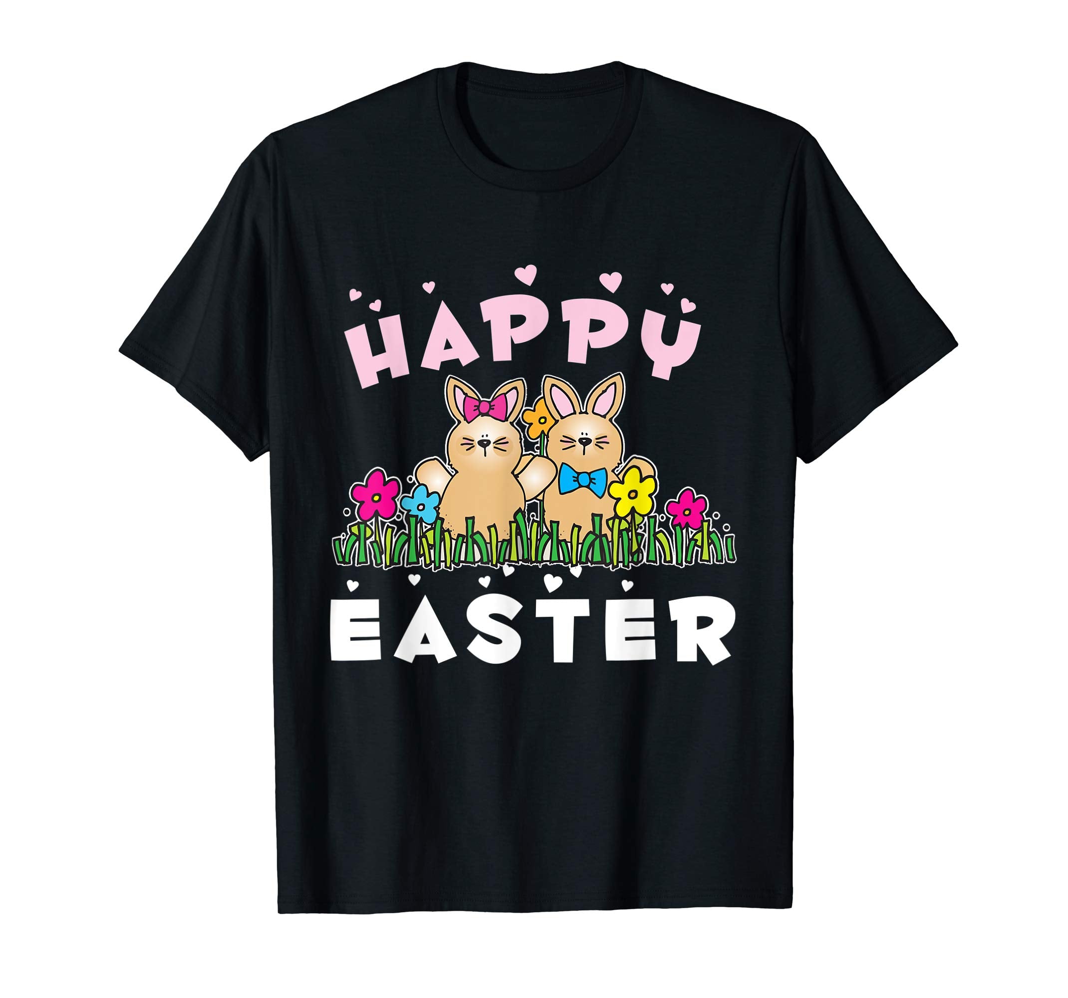 Happy Easter Bunny Tee shirt with Easter Eggs Tee