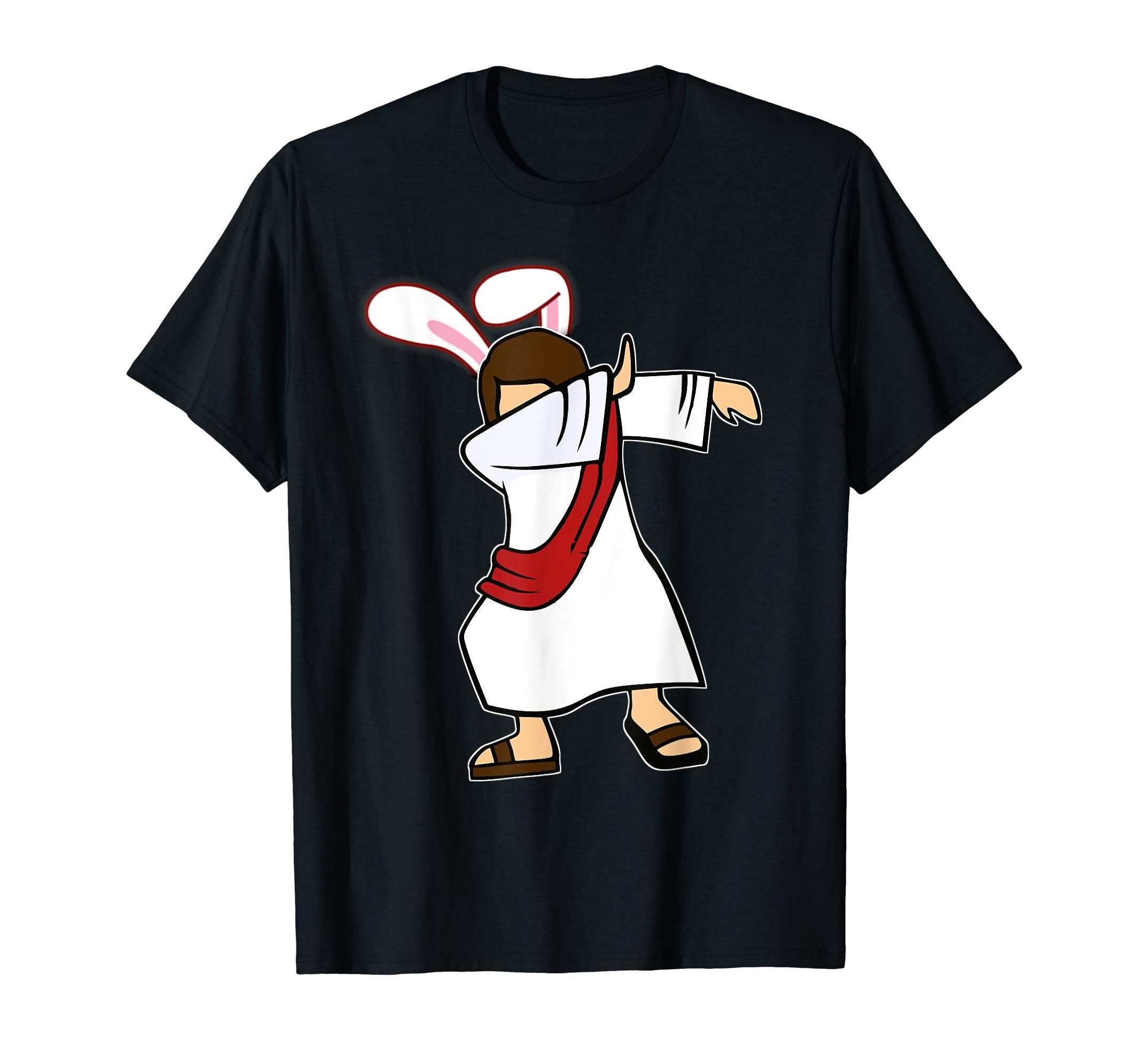 Easter Bunny Dabbing Jesus Tshirt Rabbit Ears Christian Gift