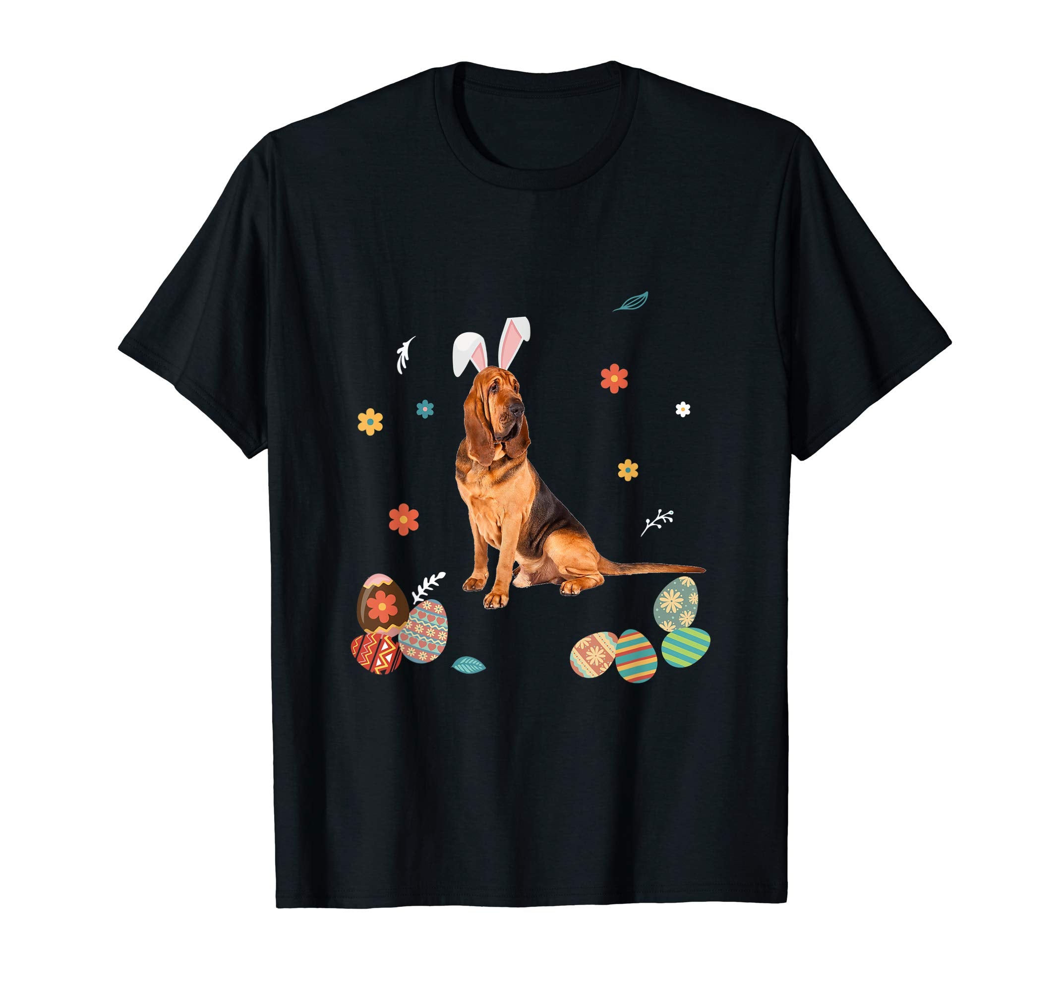 Bloodhound Bunny Rabbit Happy Easter Day T-Shirt