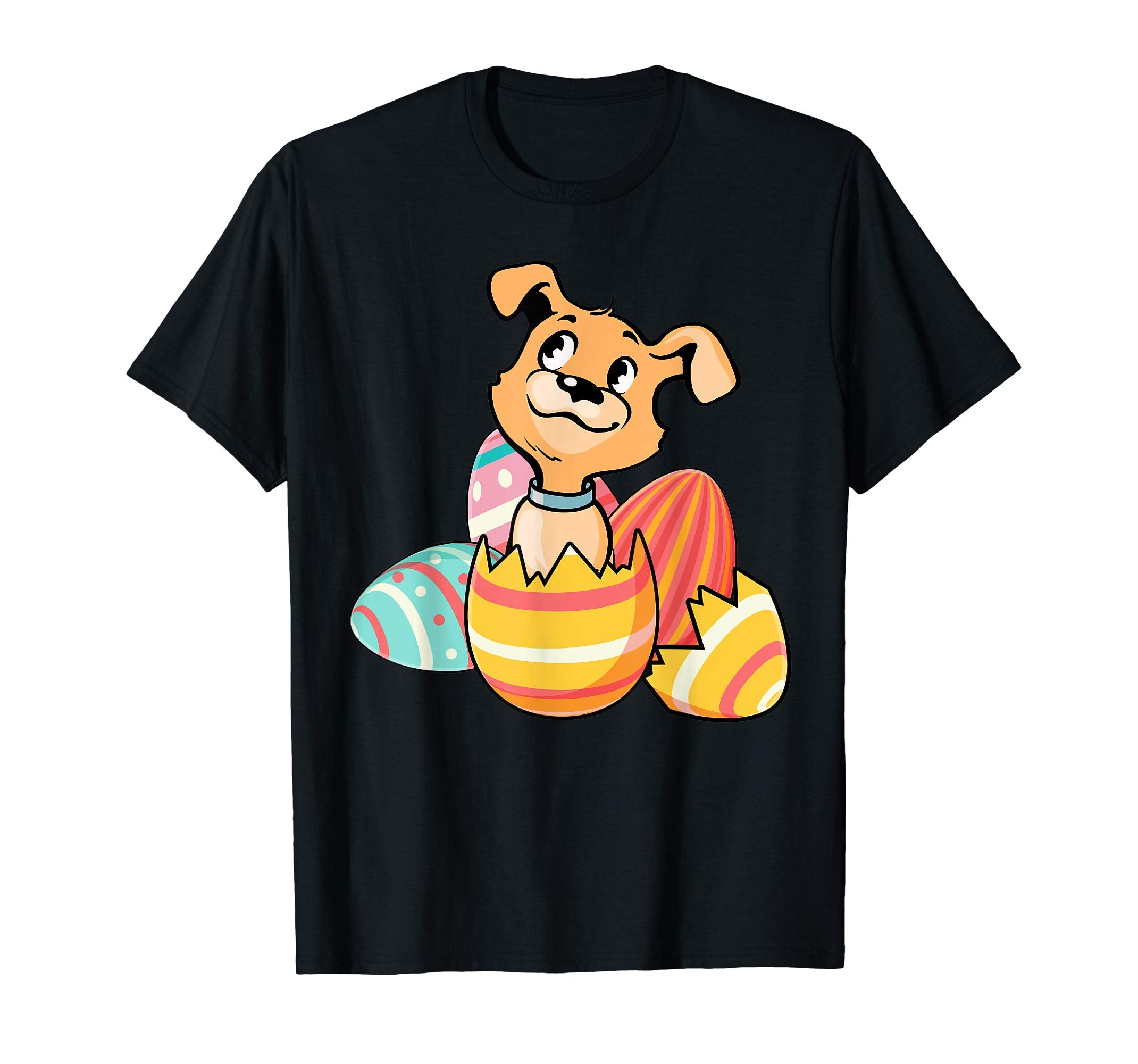 Funny Dog Happy Easter Cute Eggs Boys Kids Girls Tshirt Gift