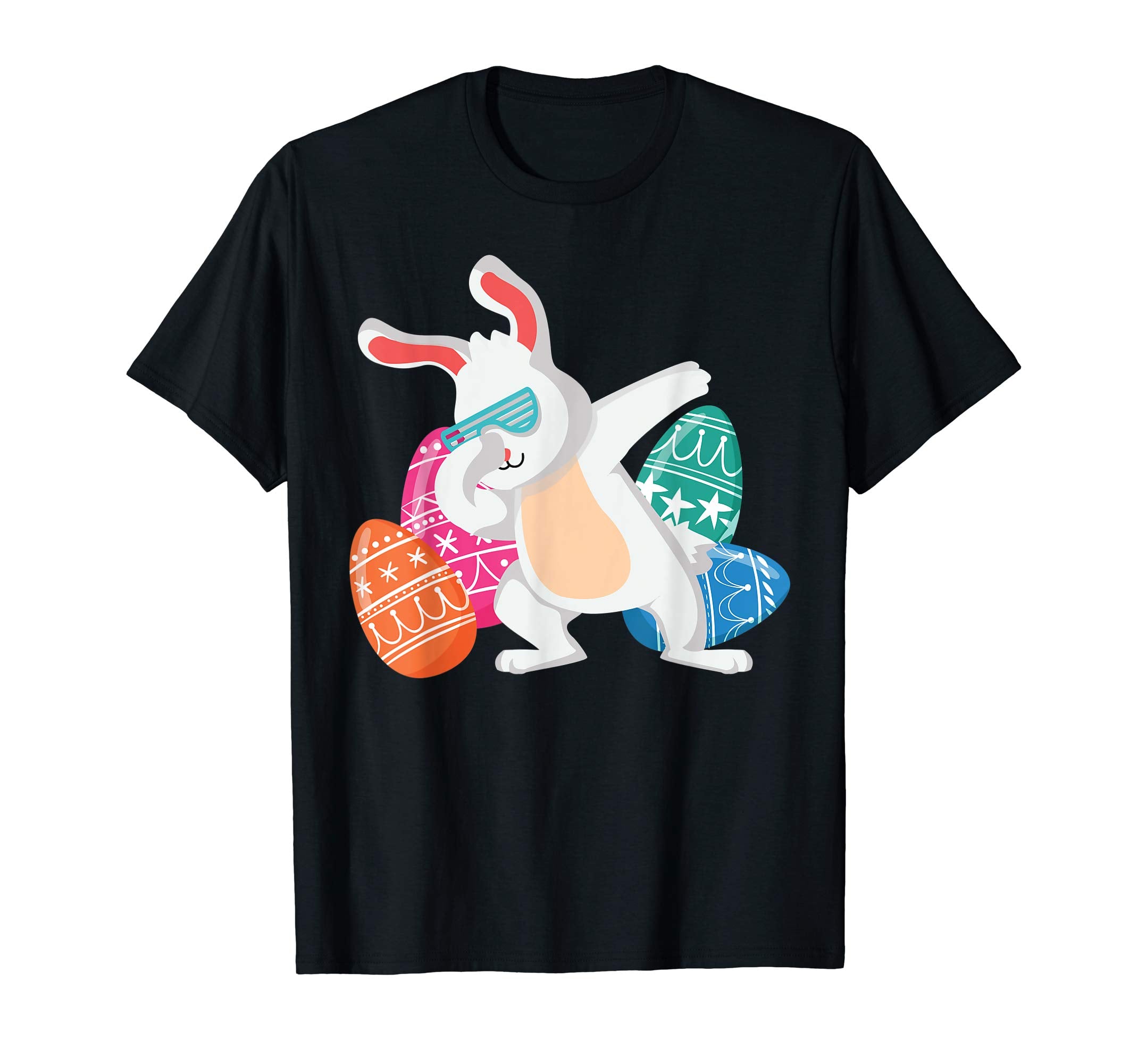 Eggs Easter Bunny Dabbing Shirt For Kids Girls