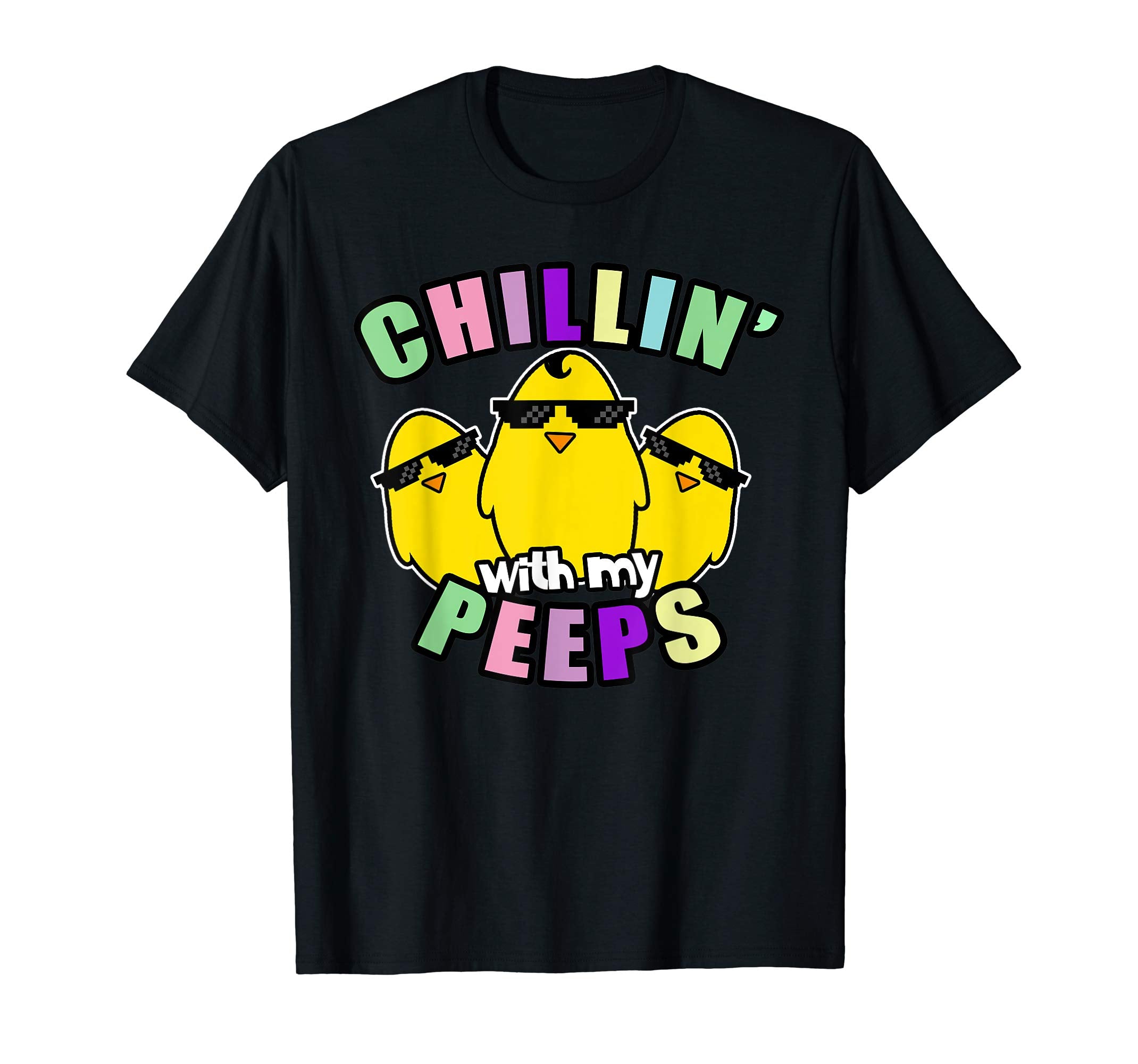 Easter Shirt For Boys Girls Chillin With My Peeps Tshirt