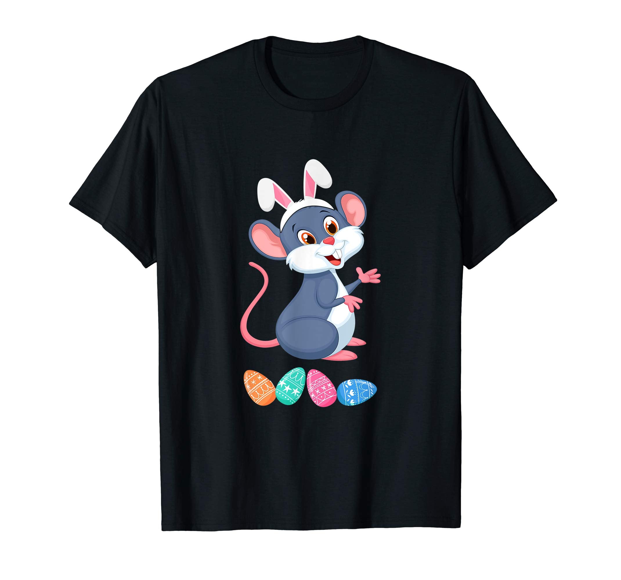 Funny Easter Mouse With Bunny Ears And Eggs T Shirt