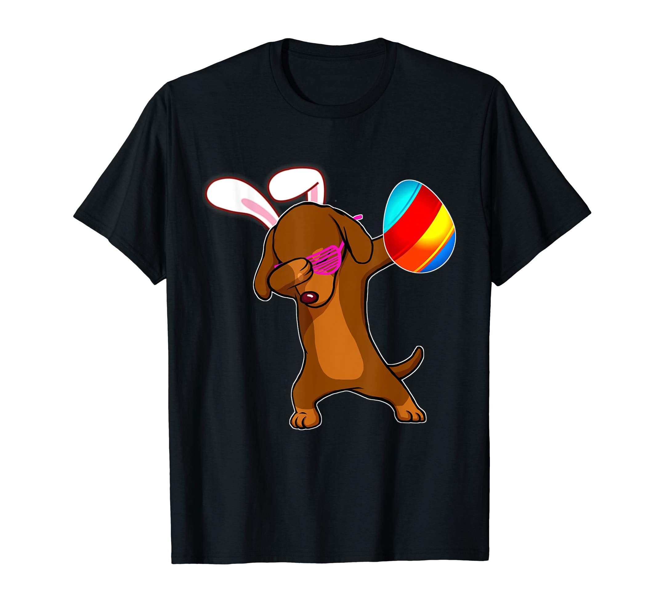 Easter Bunny Dabbing Dachshund Dog Tshirt Egg Ears Gift