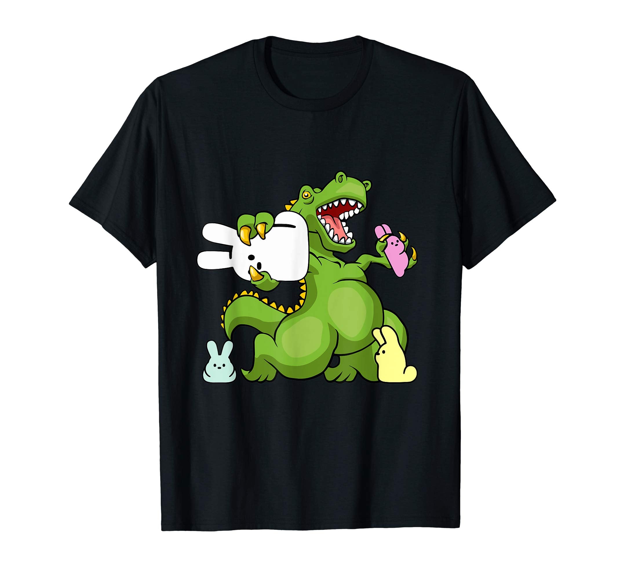 Dinosaur T-rex Eat Bunny Peeps Happy Easter Day T-Shirt