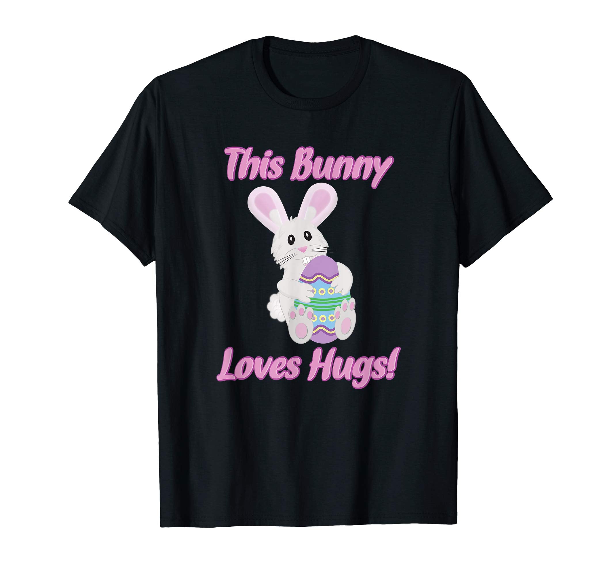Cute Easter Bunny Hugging Beautiful Easter Egg T Shirt