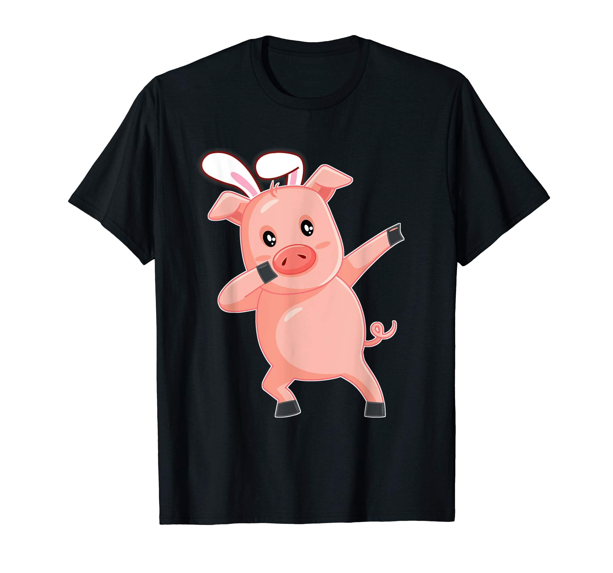 Easter Bunny Dabbing Pig Hog Tshirt Rabbit Ears Animal Gift