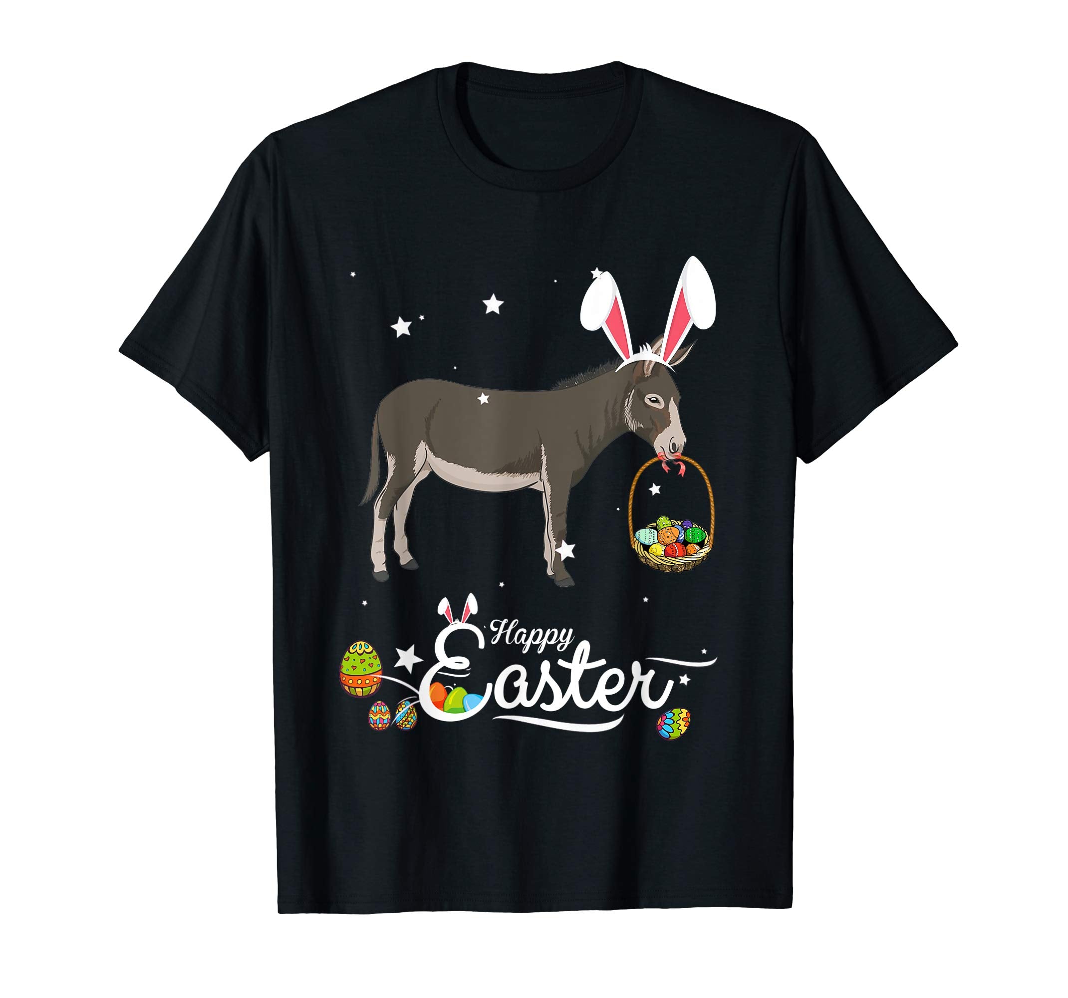 Cute Easter Donkey with Bunny Ears and Eggs T Shirt