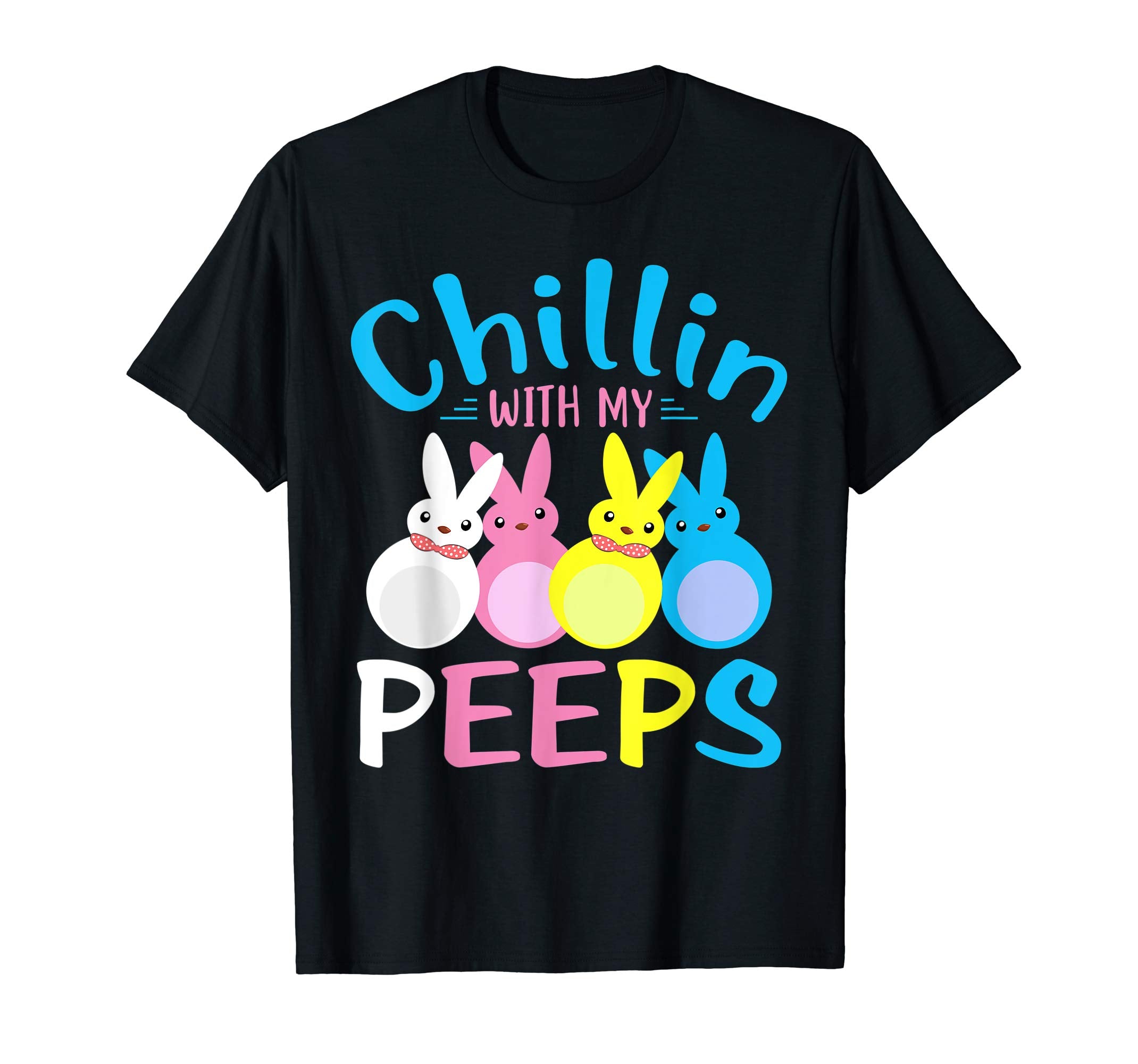 Funny Chillin With My Peeps Easter Kids Boys Girls T-Shirt.