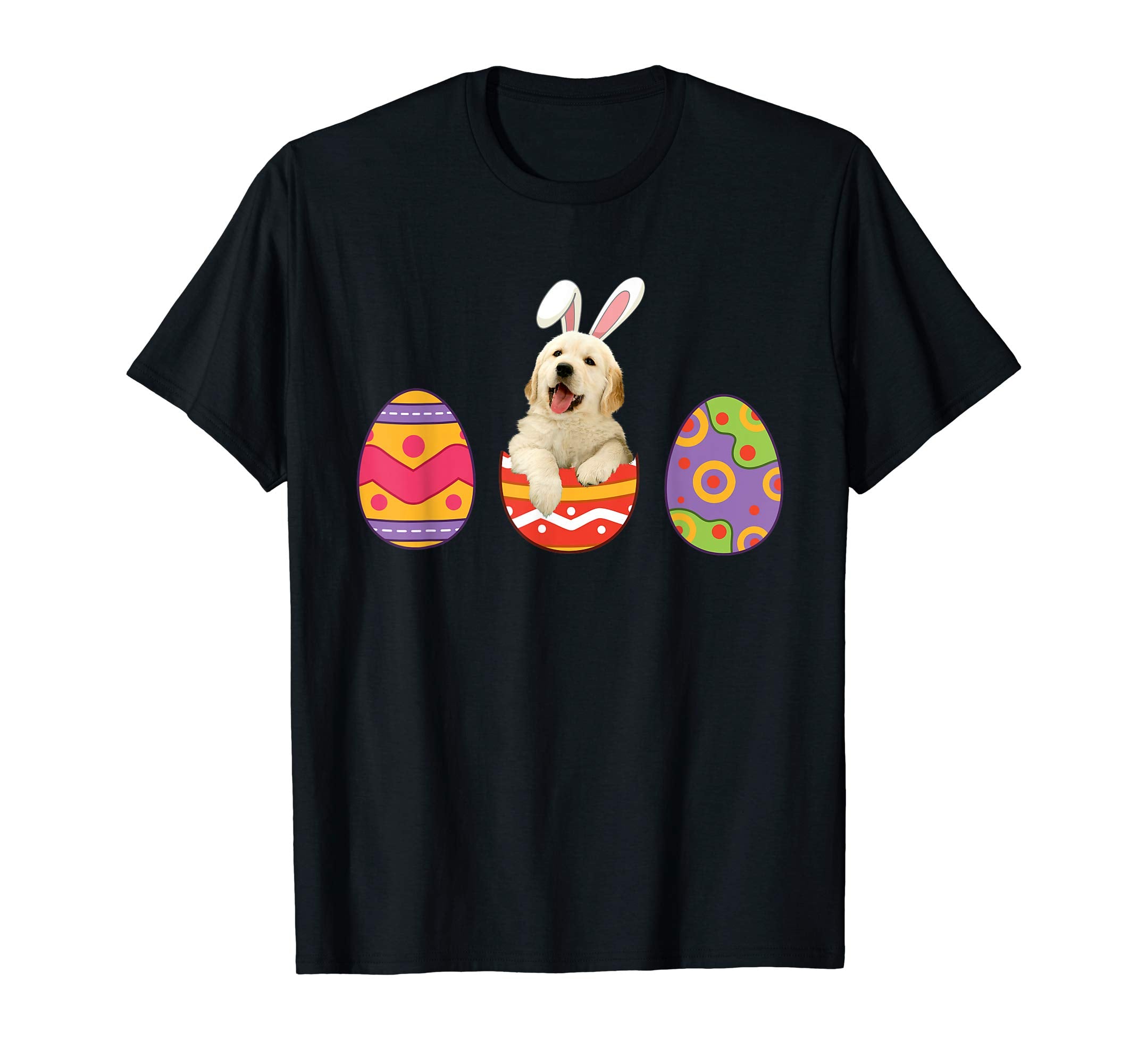 Funny Eggs Golden Retriever Easter Shirt Dog Bunny Women