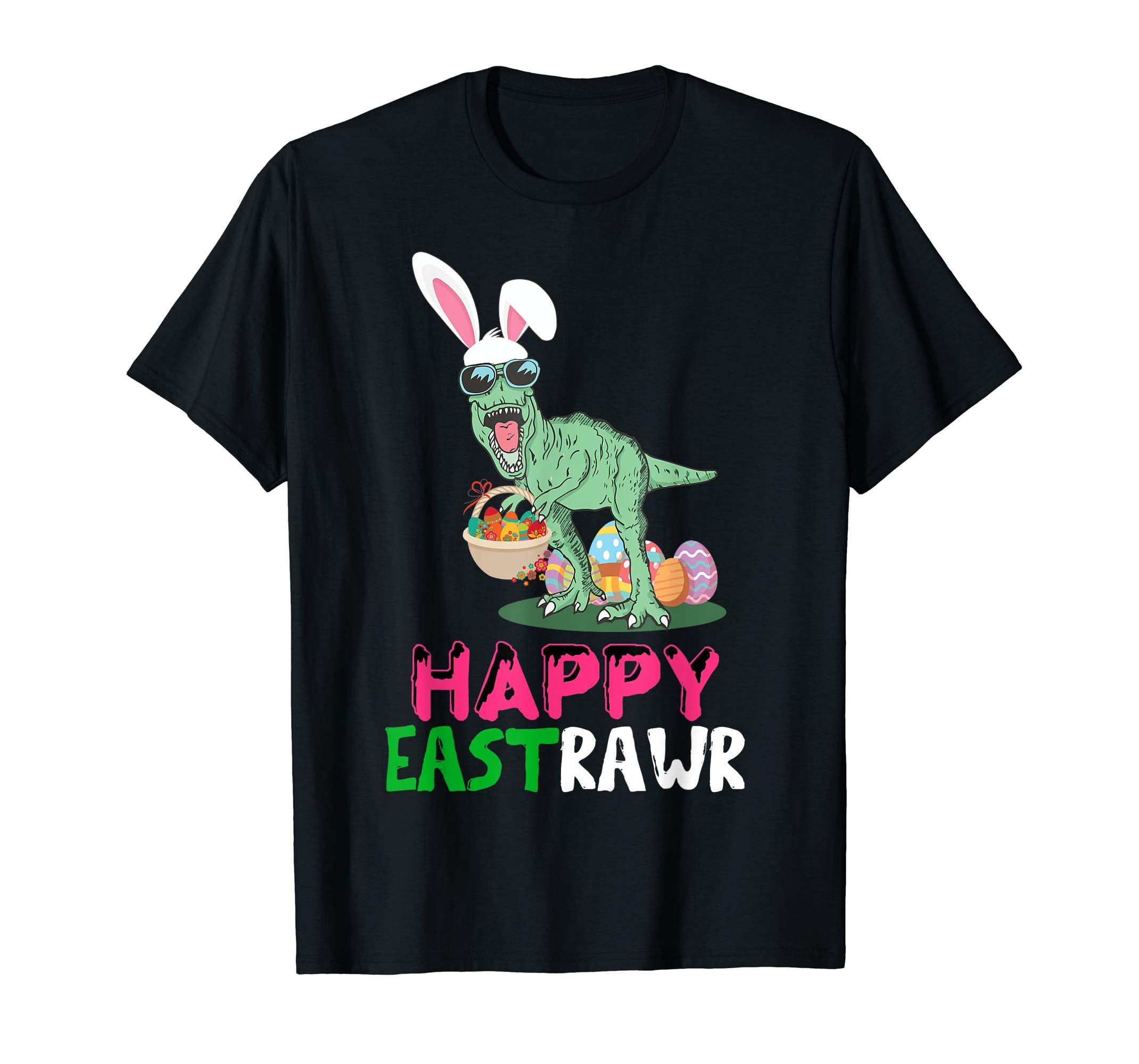 Cute Happy Eastrawr T Rex Dinosaur- Bunny Easter Egg T shirt