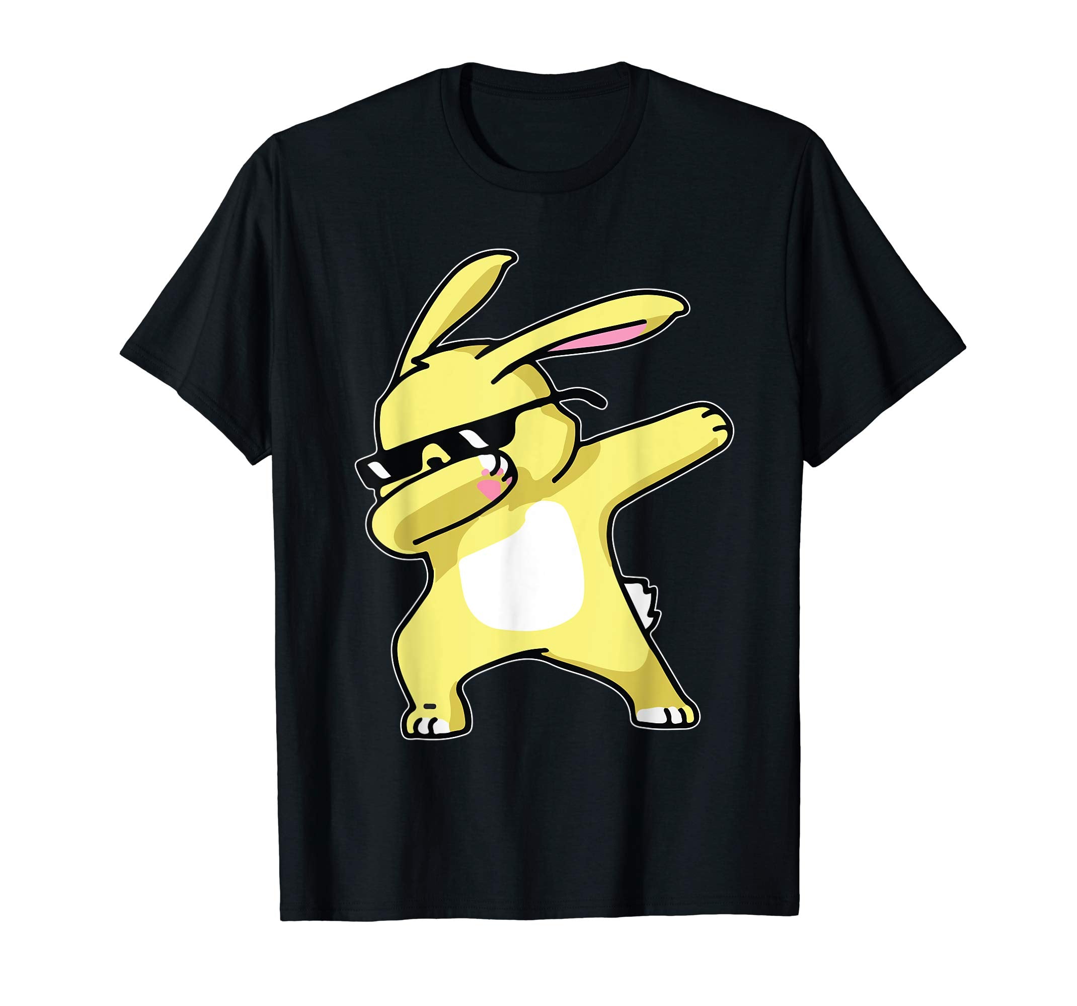 Yellow Bunny Rabbit Dabbing Dancing Happy Easter Shirt