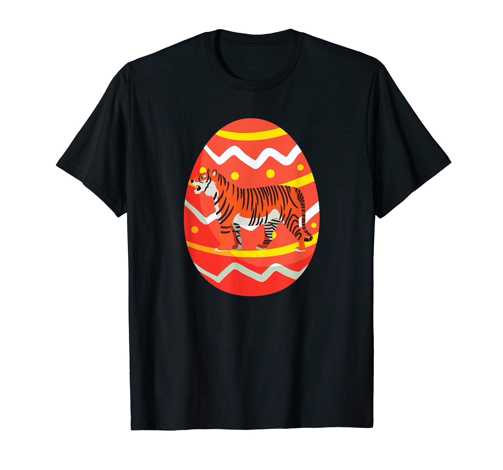 Happy Tiger Easter Bunny Egg T-Shirt for Kids Boys Girls