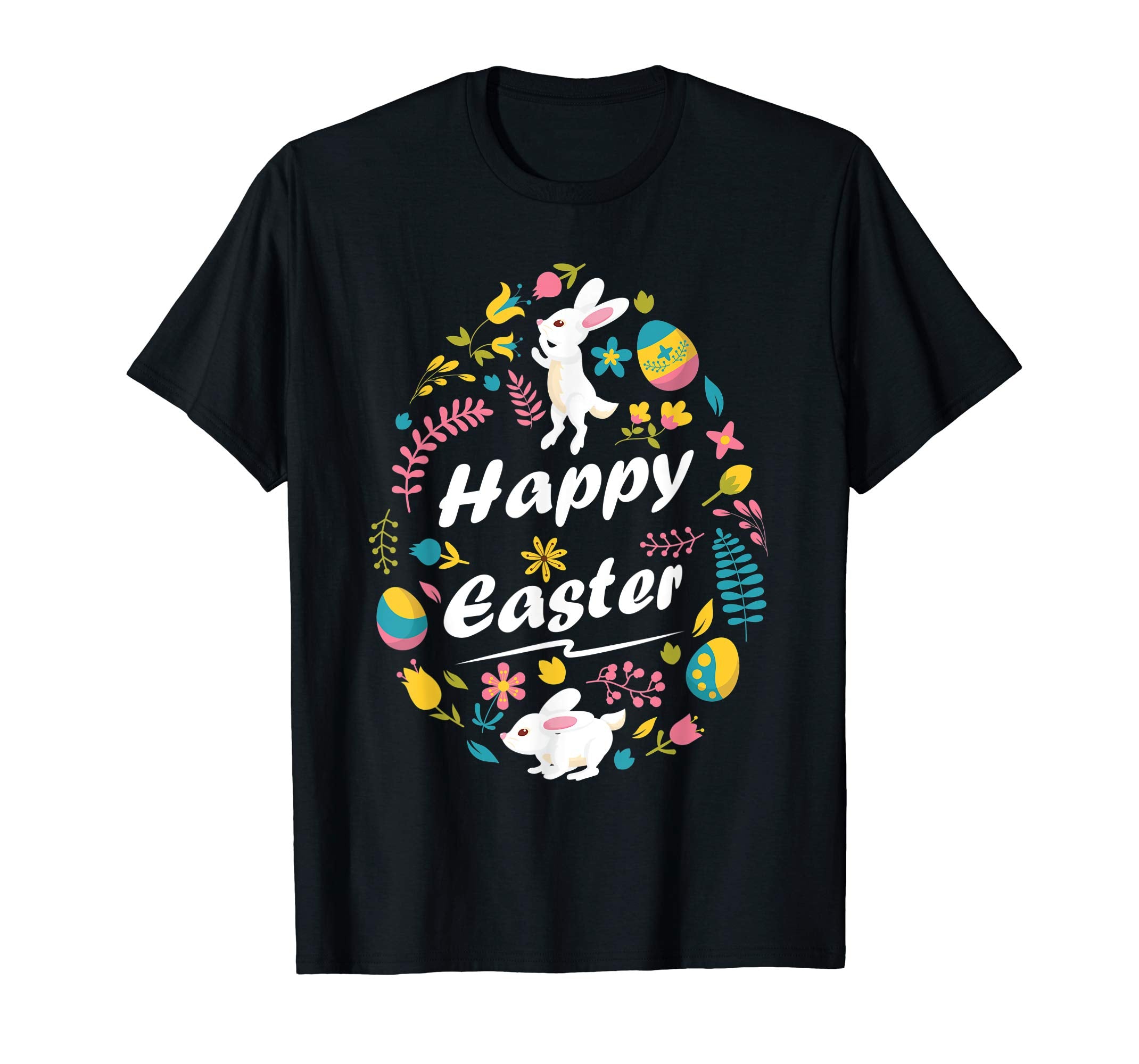 Flower Bunny Playing With Easter Eggs Shirt Happy Easter Day