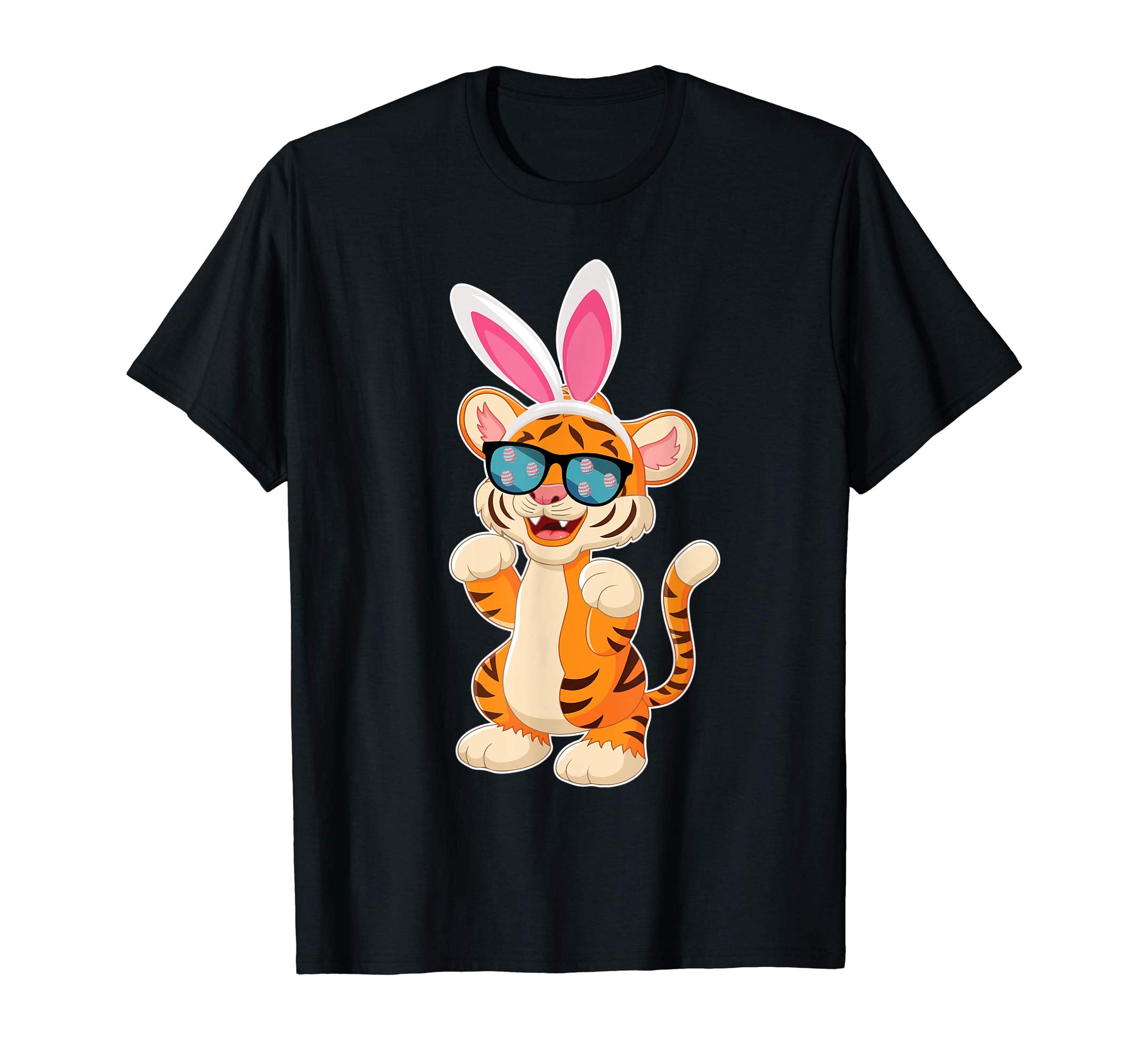 Tiger Dog Cool Sunglass Bunny Hat Happy Easter Day Shirt