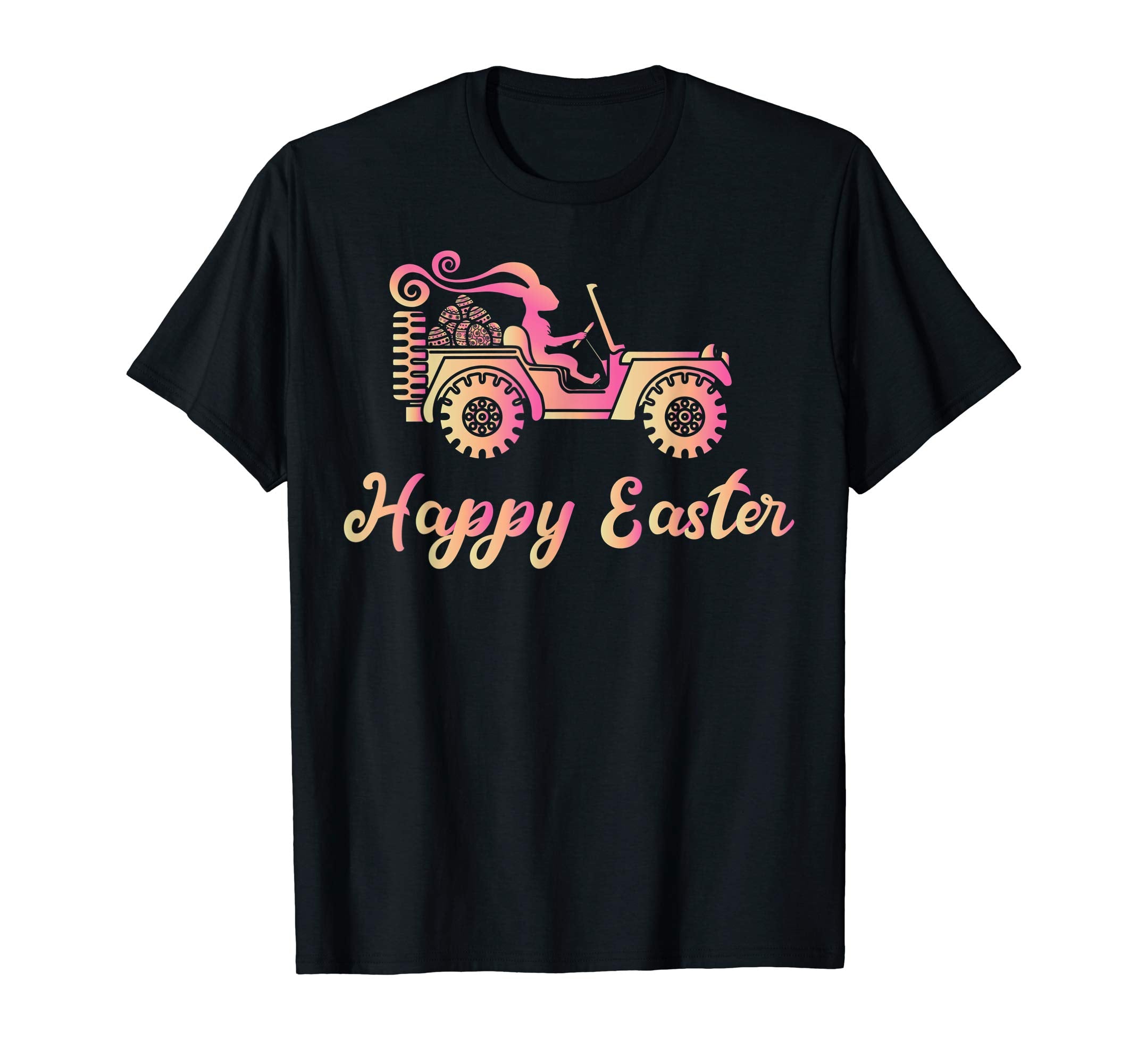 Jeep Happy Easter Bunny with Long Ears Eggs Shirt