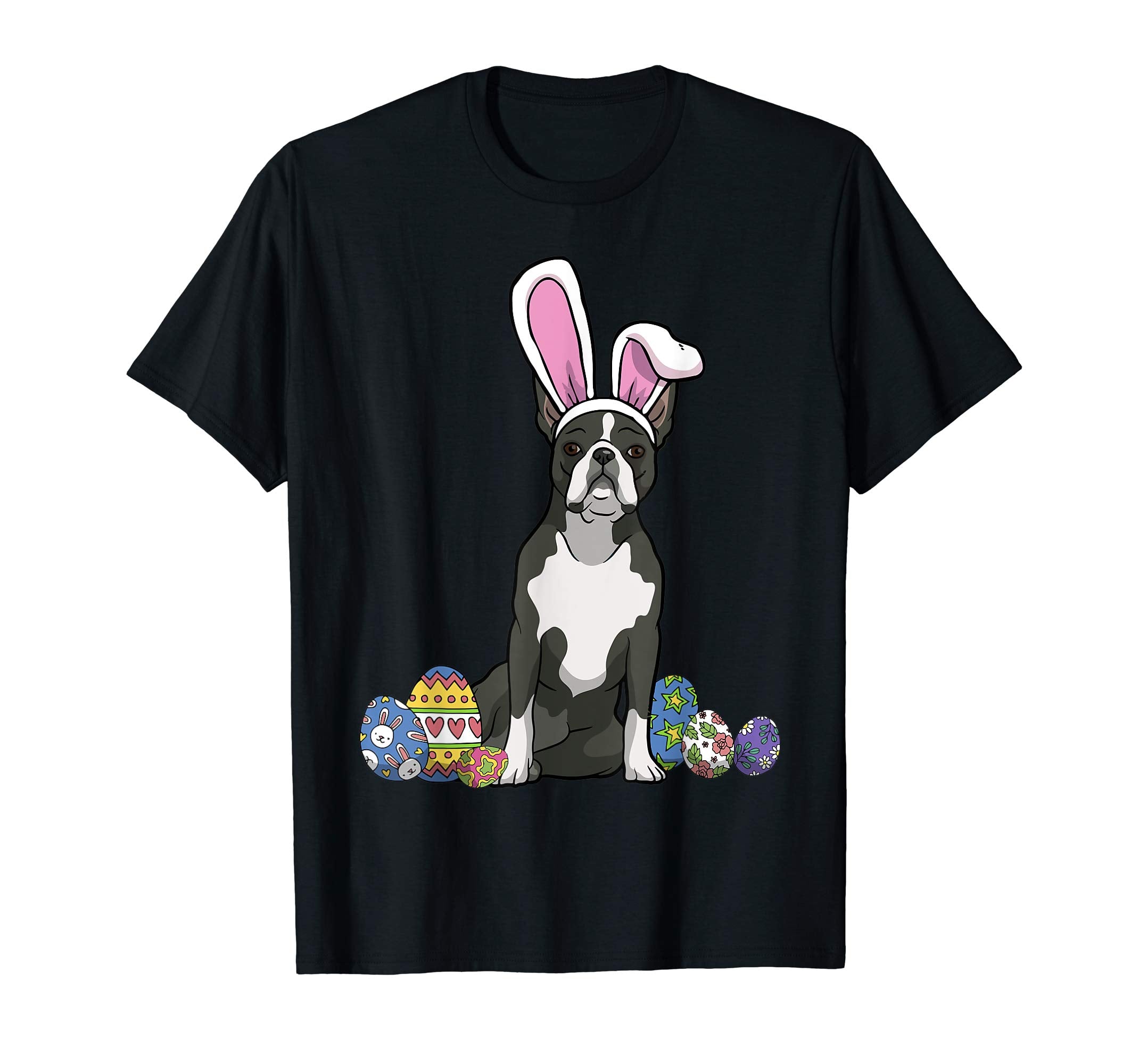 Boston Terrier Dressed As Easter Bunny Rabbit Ears T-Shirt