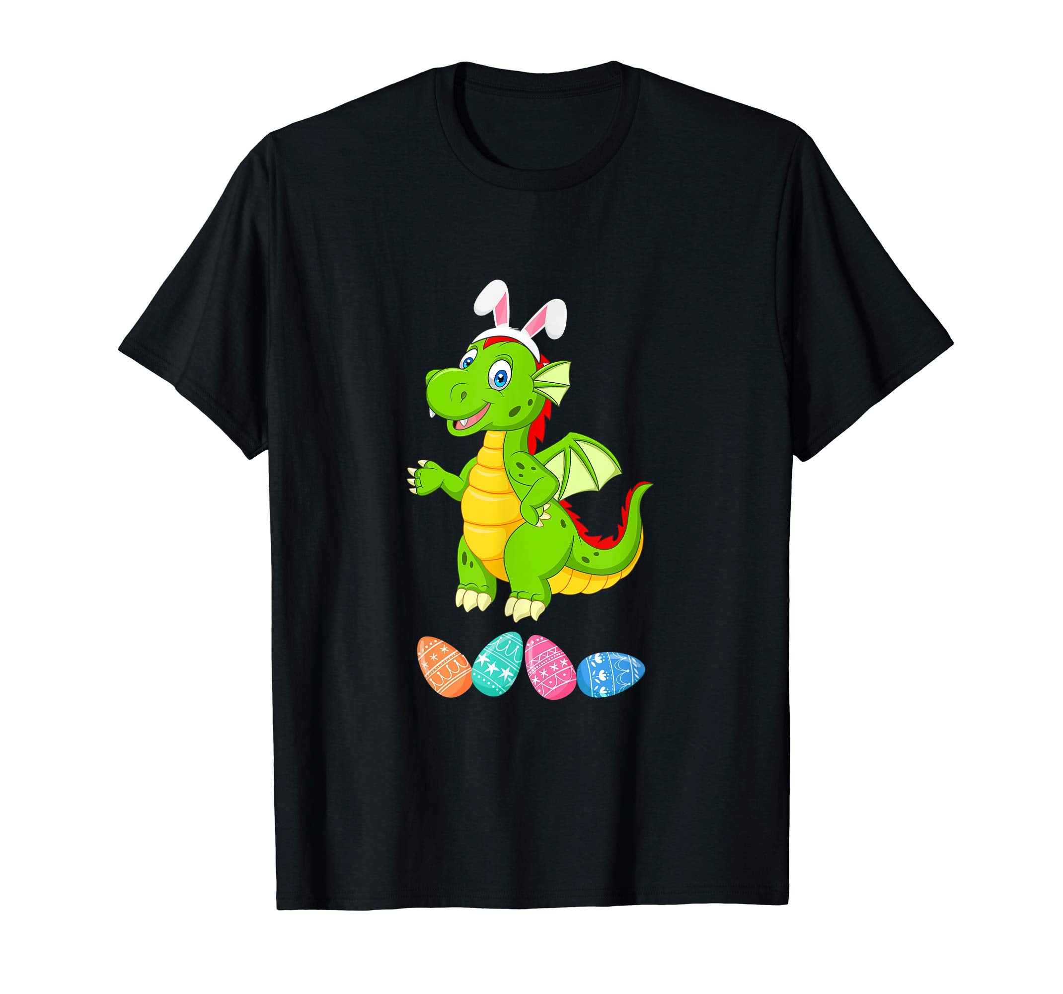 Funny Easter Dragon With Bunny Ears And Eggs T Shirt